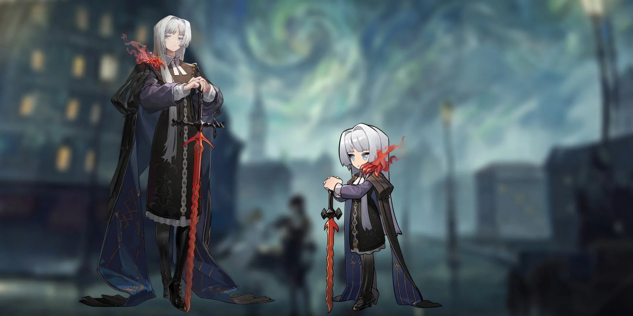 Dikke full portrait left, in-game model right