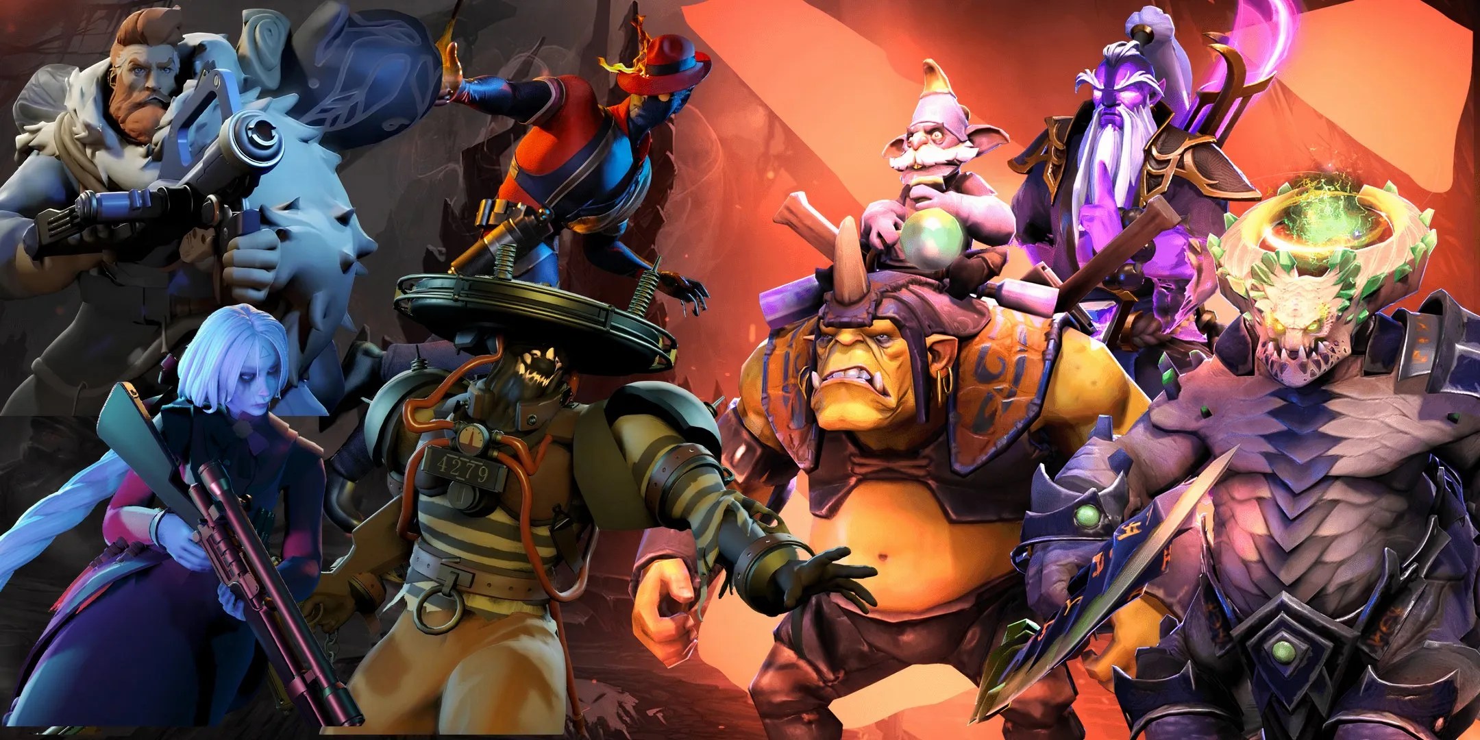 Deadlock characters on the left, DOTA 2 characters on the right.