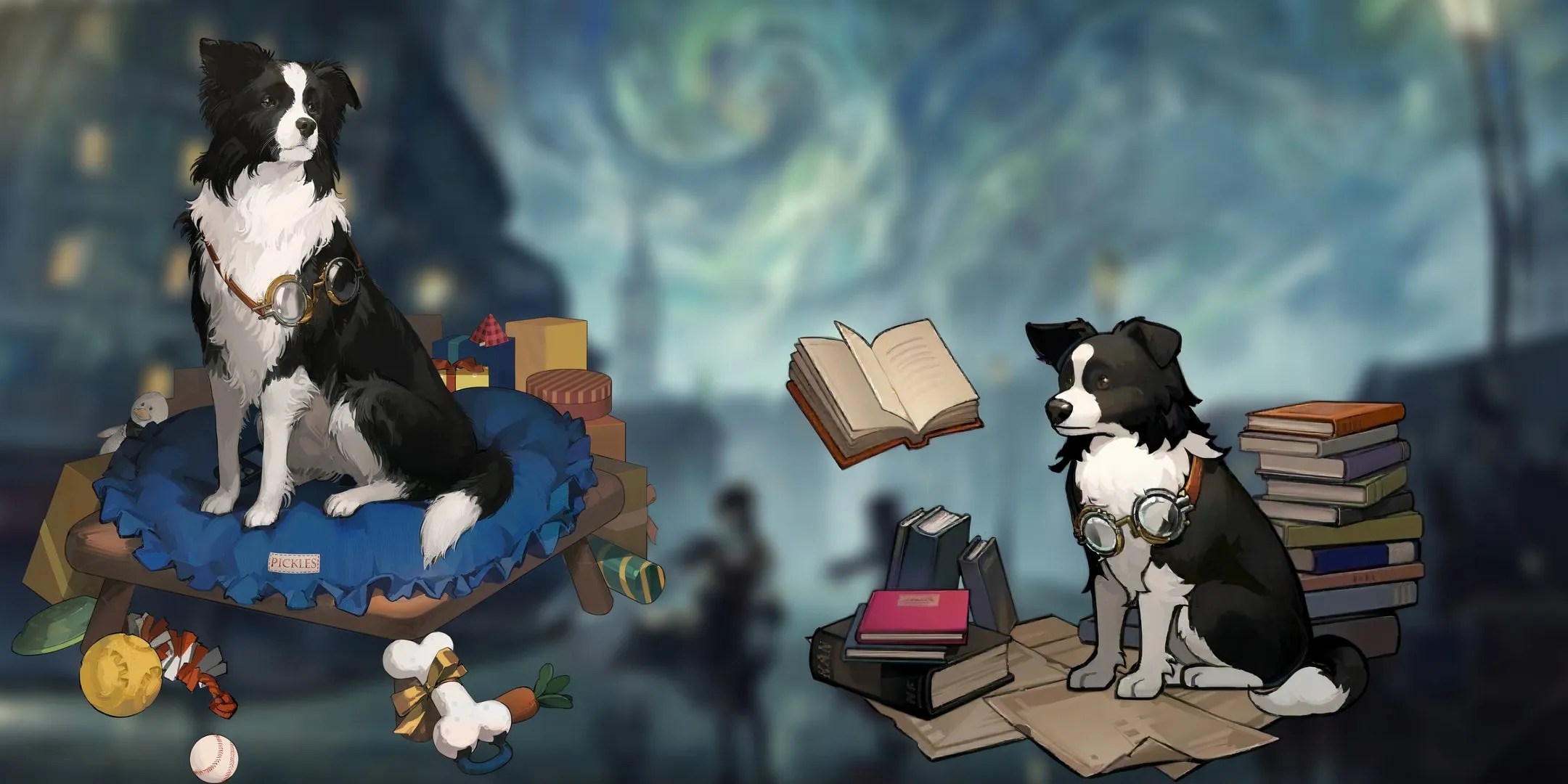 Pickles official art on the left, in-game battle art on the right