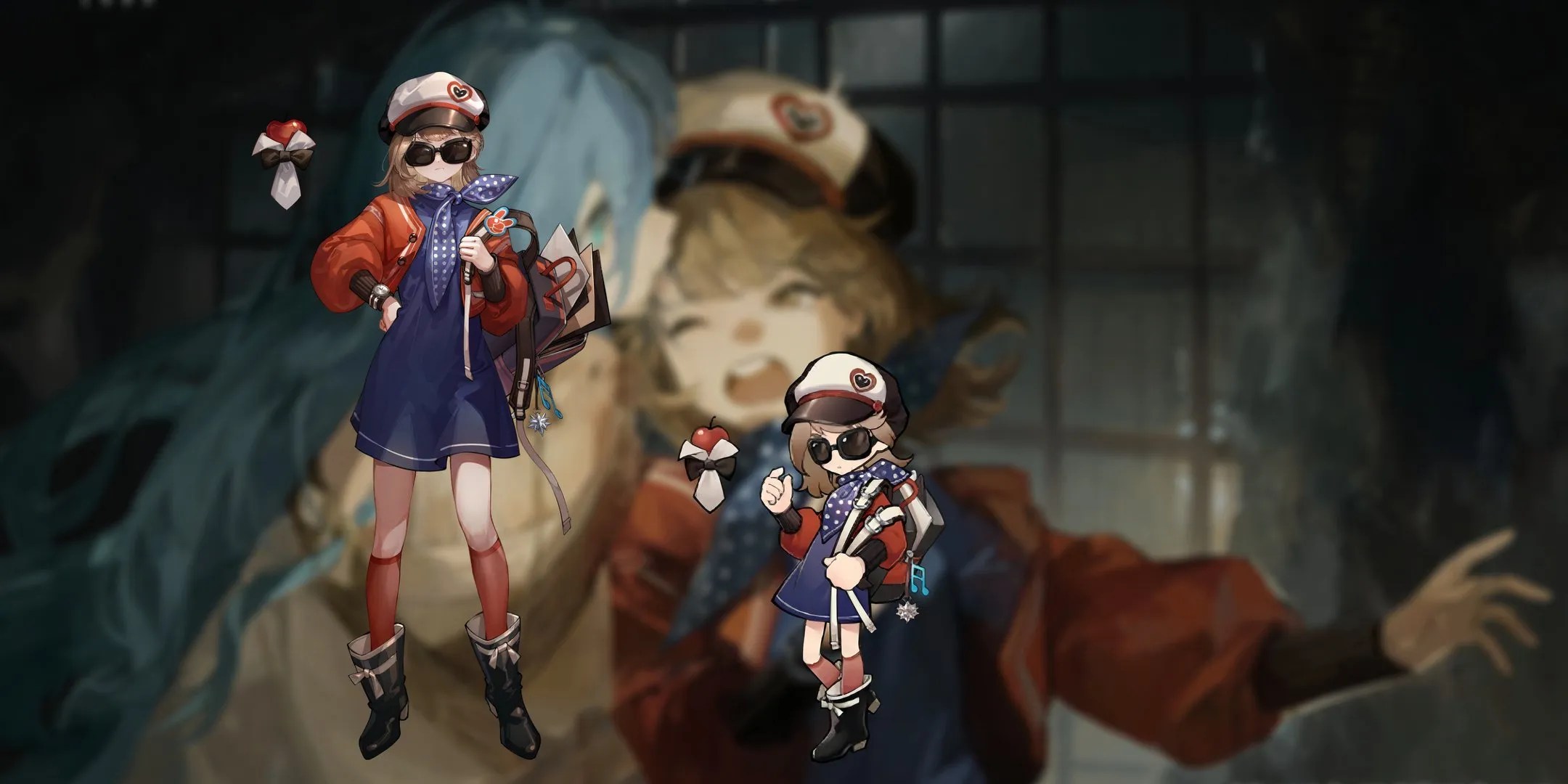 Regulus wearing her glasses and with her APPle companion next to her