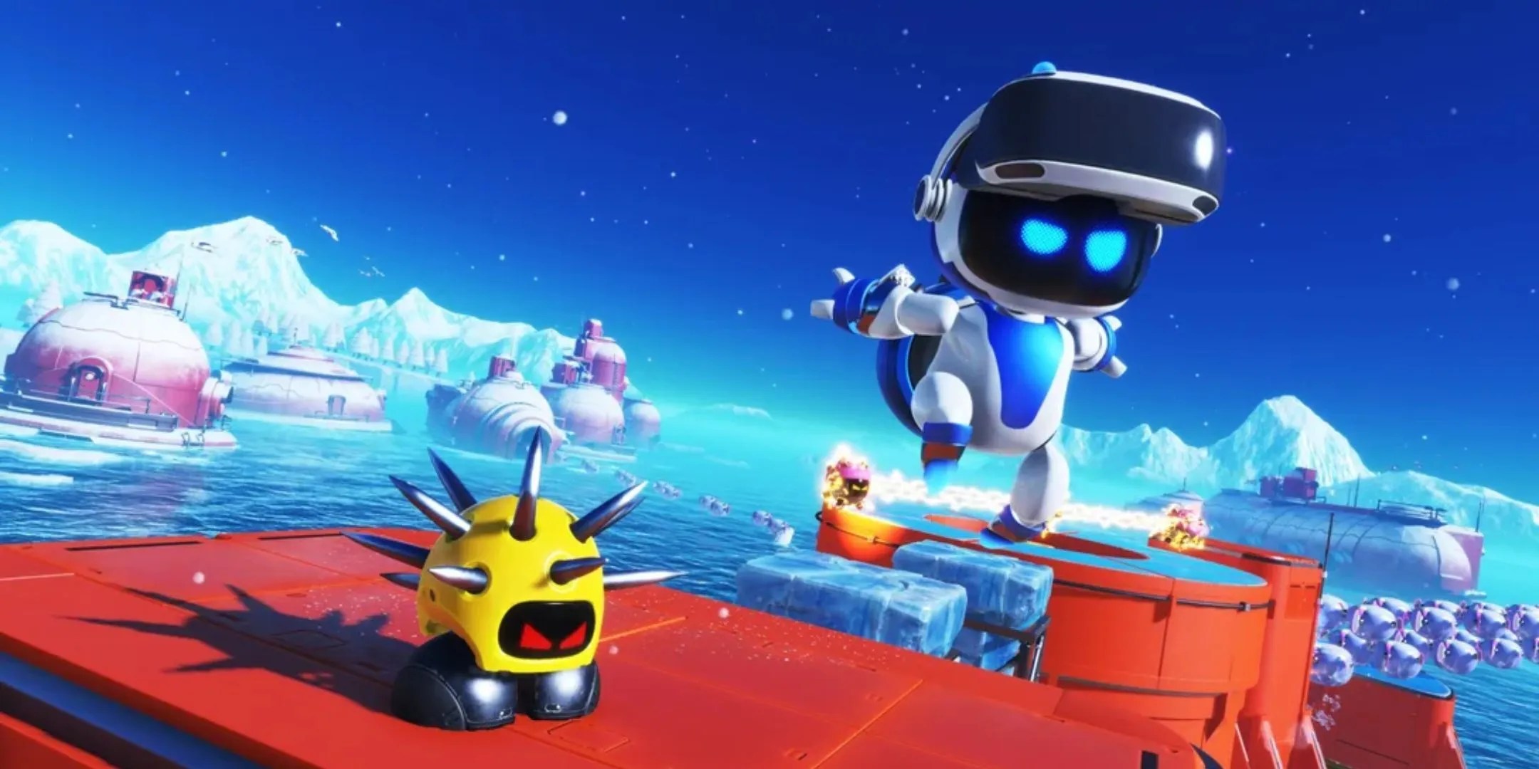 astro in a new astro bot speddrunning level.