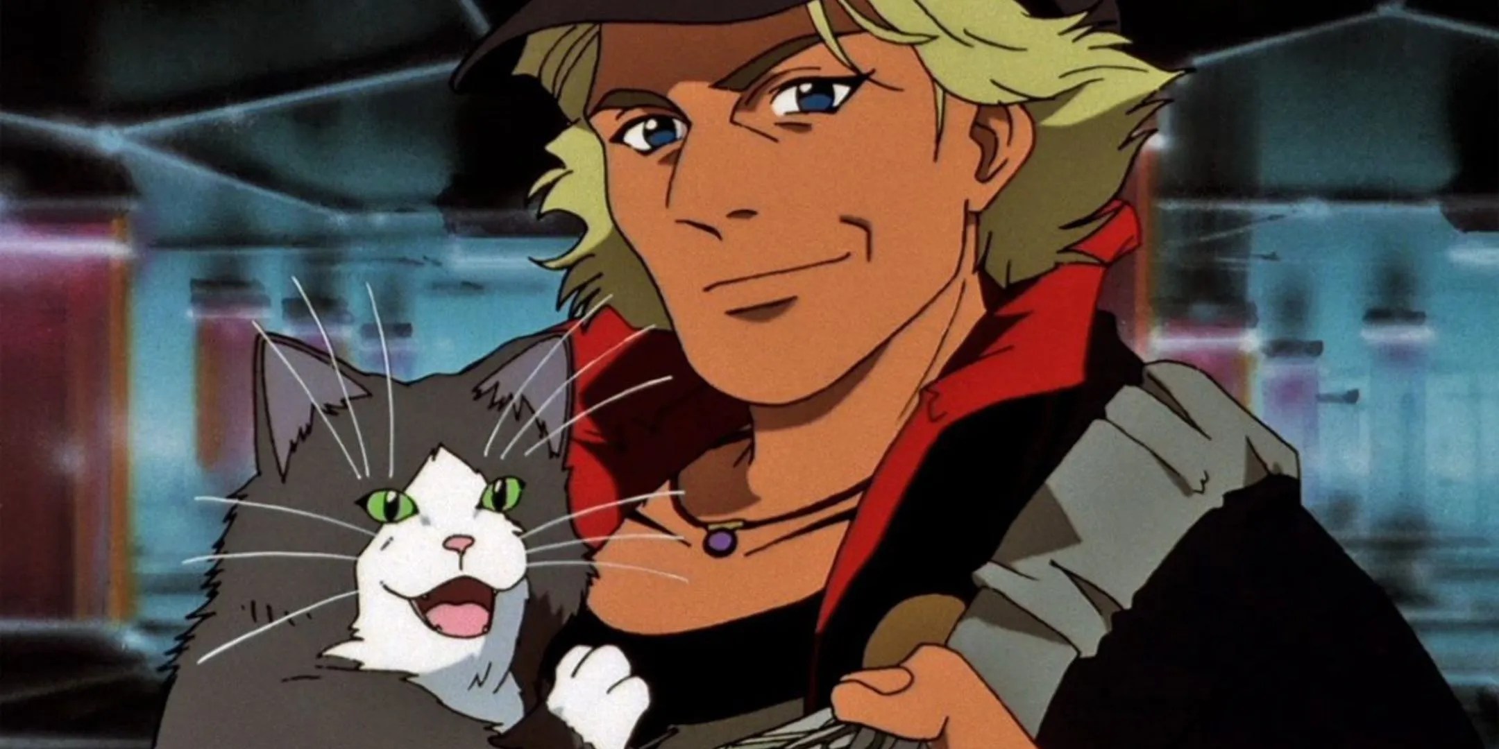 VT from Cowboy Bebop with her cat.