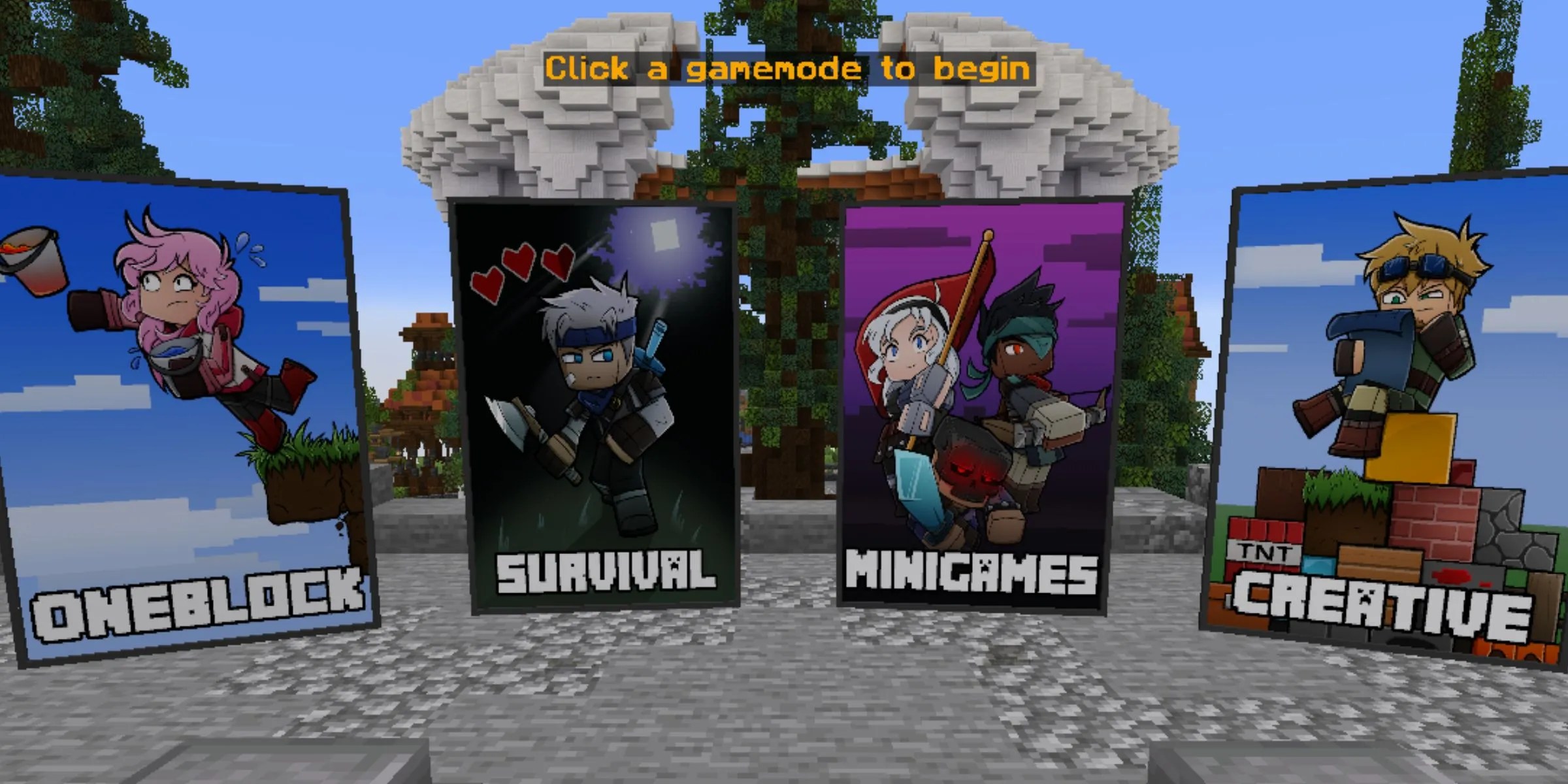 The Game Mode Selection Menu On The Project Eden Server In Minecraft Java Edition.