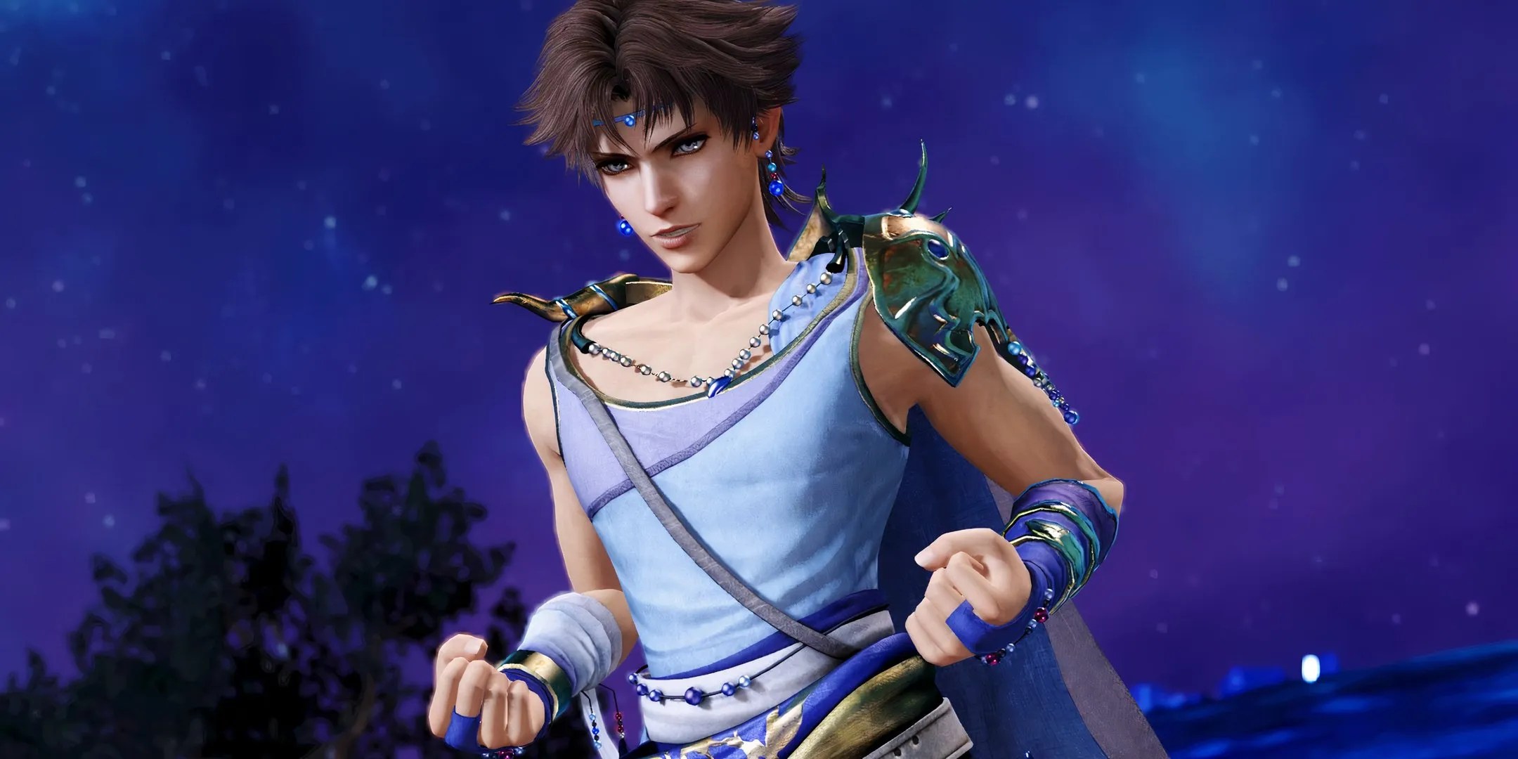 Bartz preparing to fight with closed fists on each side of his body in Dissidia: Final Fantasy NT. Originally hails from Final Fantasy 5.