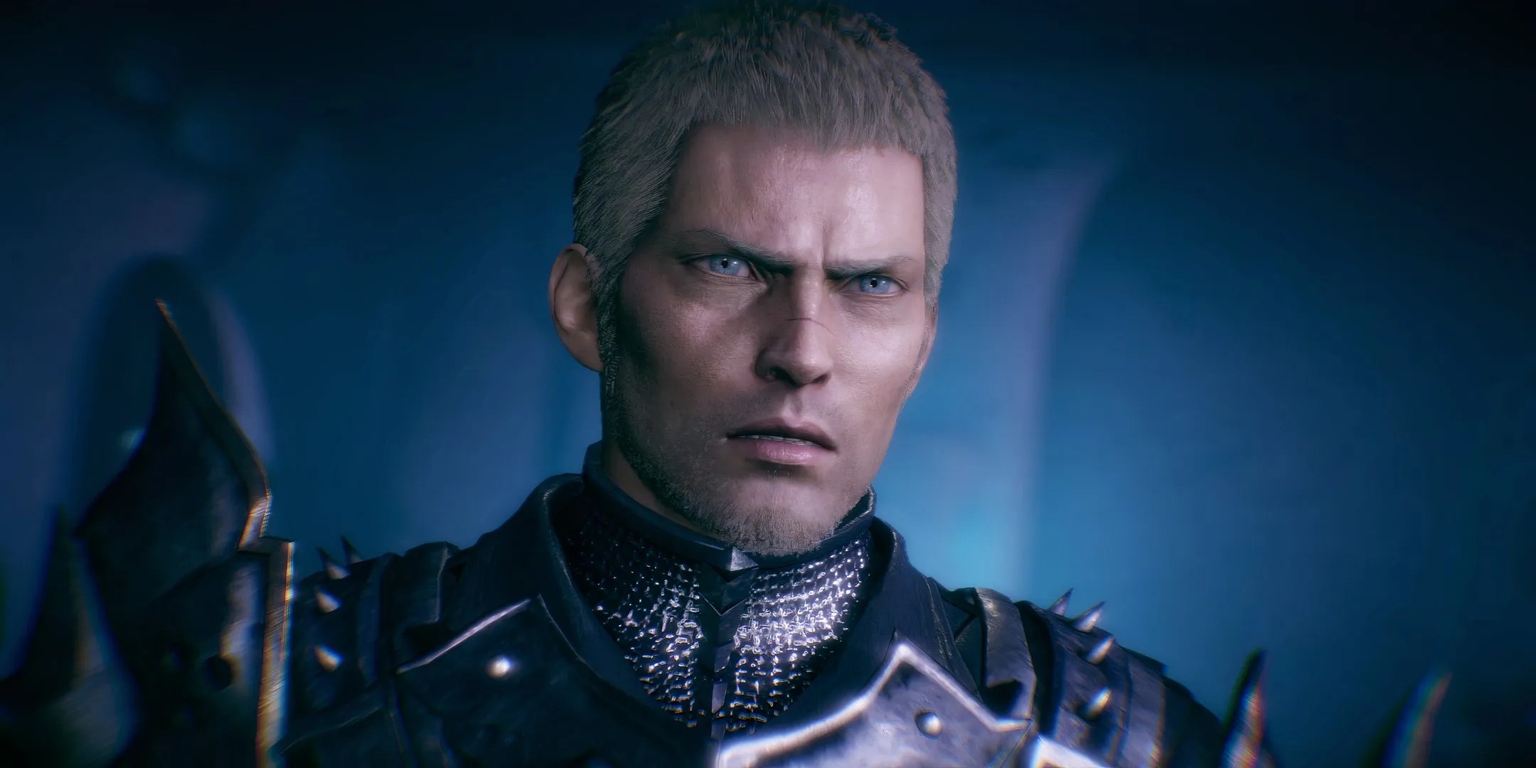 A close up of Jack&rsquo;s face frowning in Final Fantasy Origin: Stranger of Paradise.