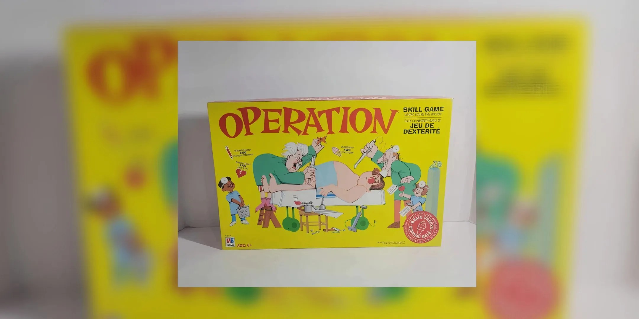 Operation cover shows Cavity Sam about to be operated on by two doctors while being surrounded by kids.