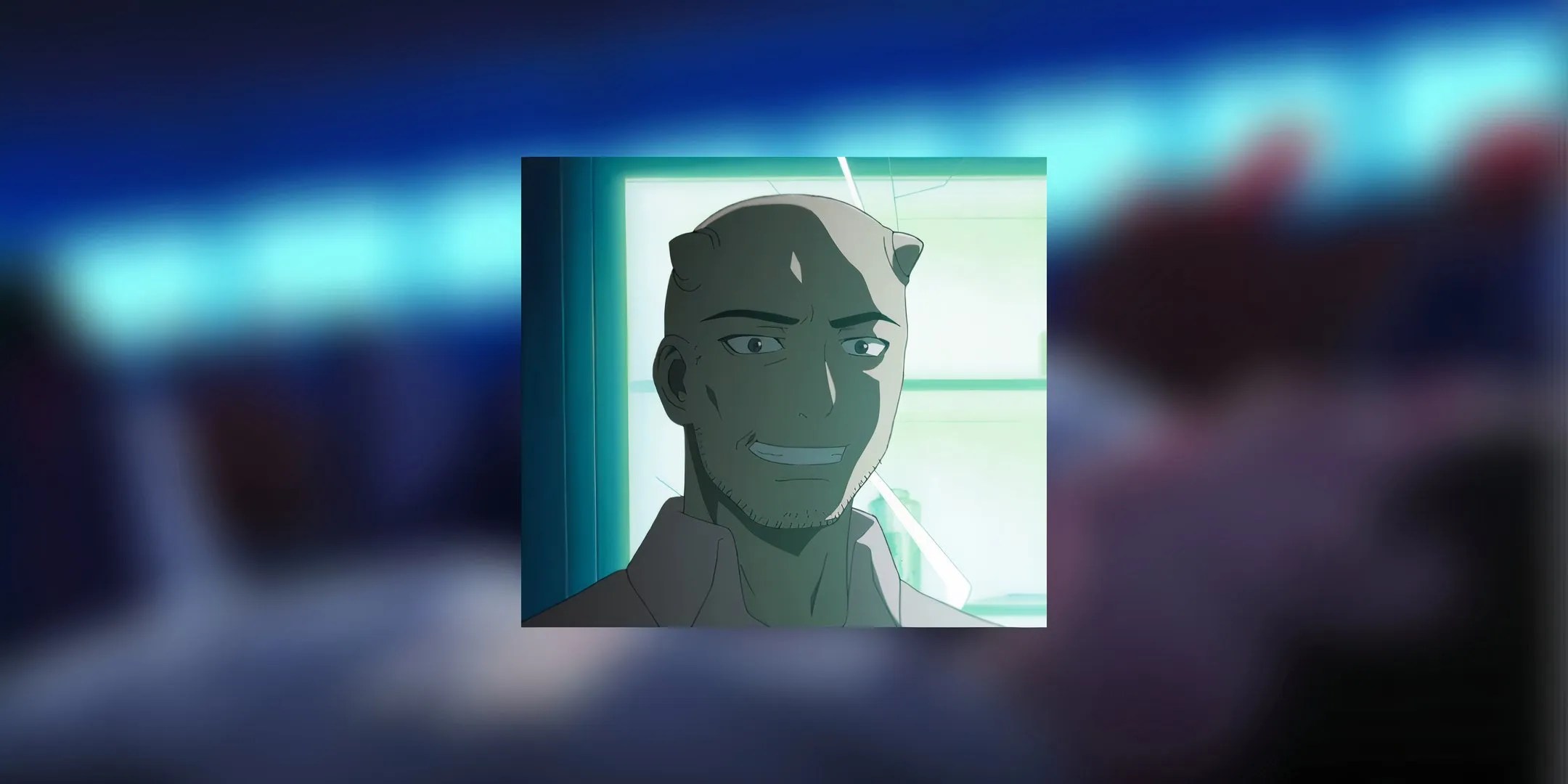 Prof. Kakuzawa shows his true form with his tiny horns in Elfen Lied.