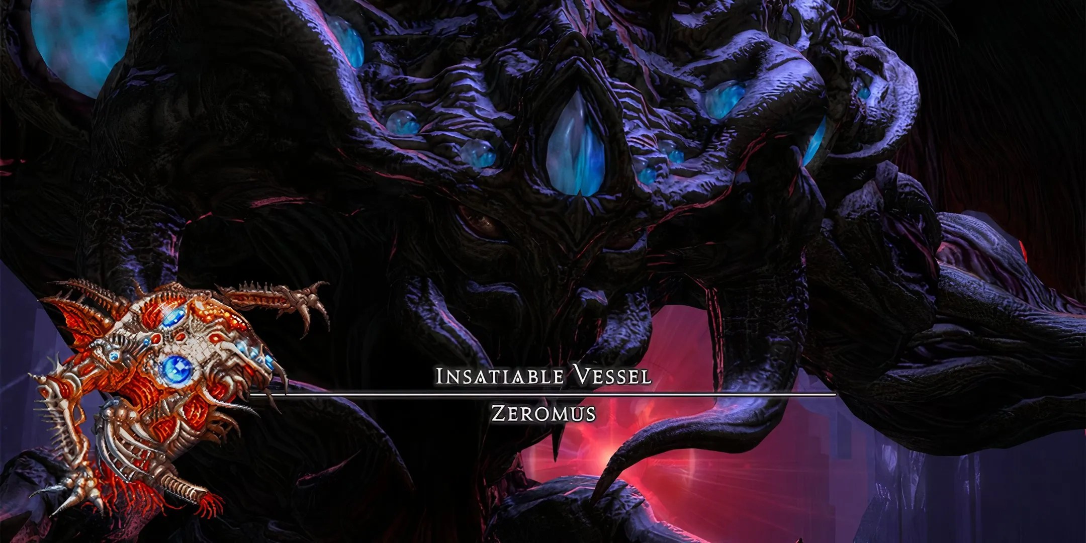 Zeromus as presented in final fantasy 14, as well as his sprite from Final form from Final Fantasy 4