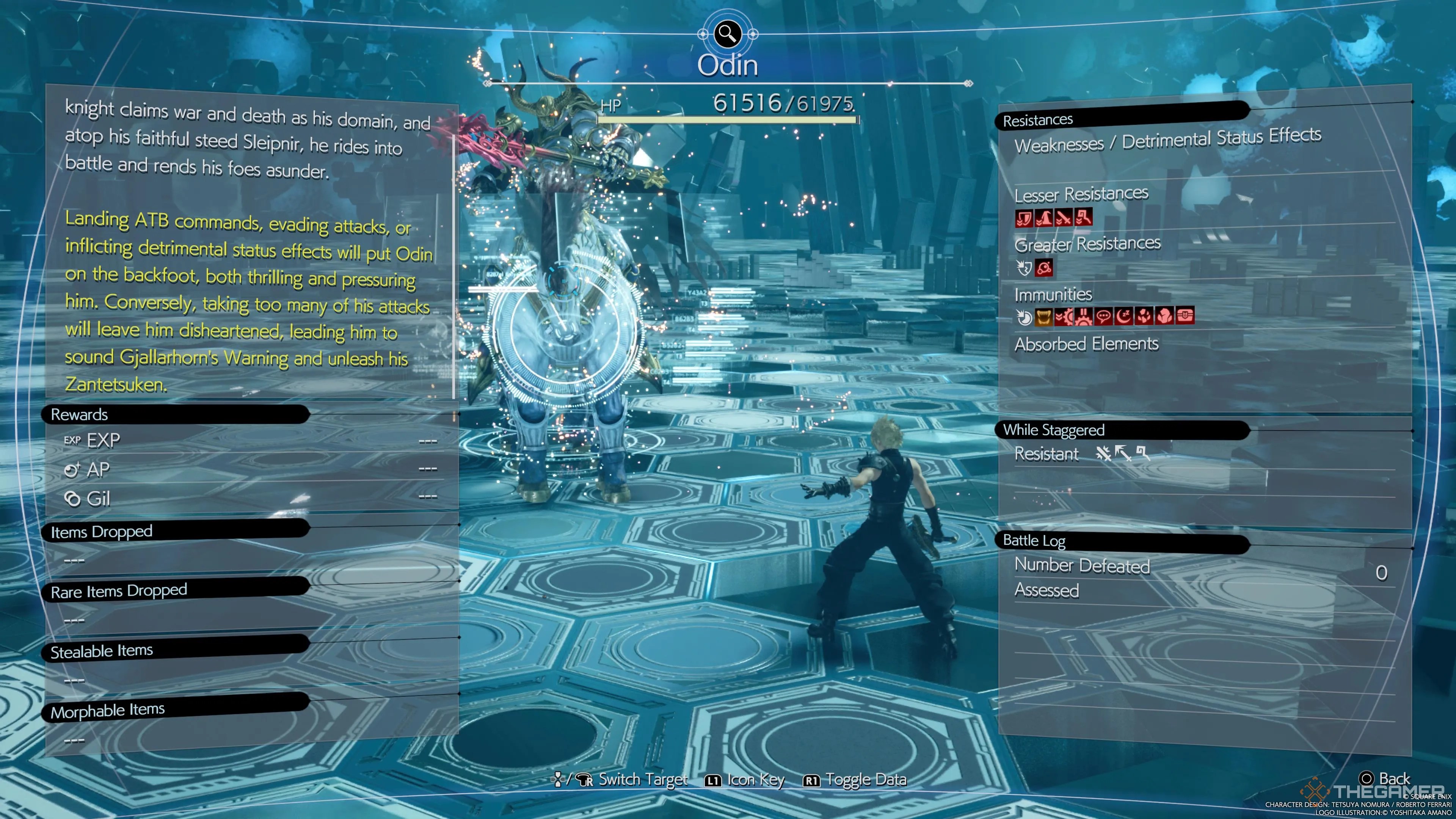 Odin in the combat simulator in Final Fantasy 7 Rebirth