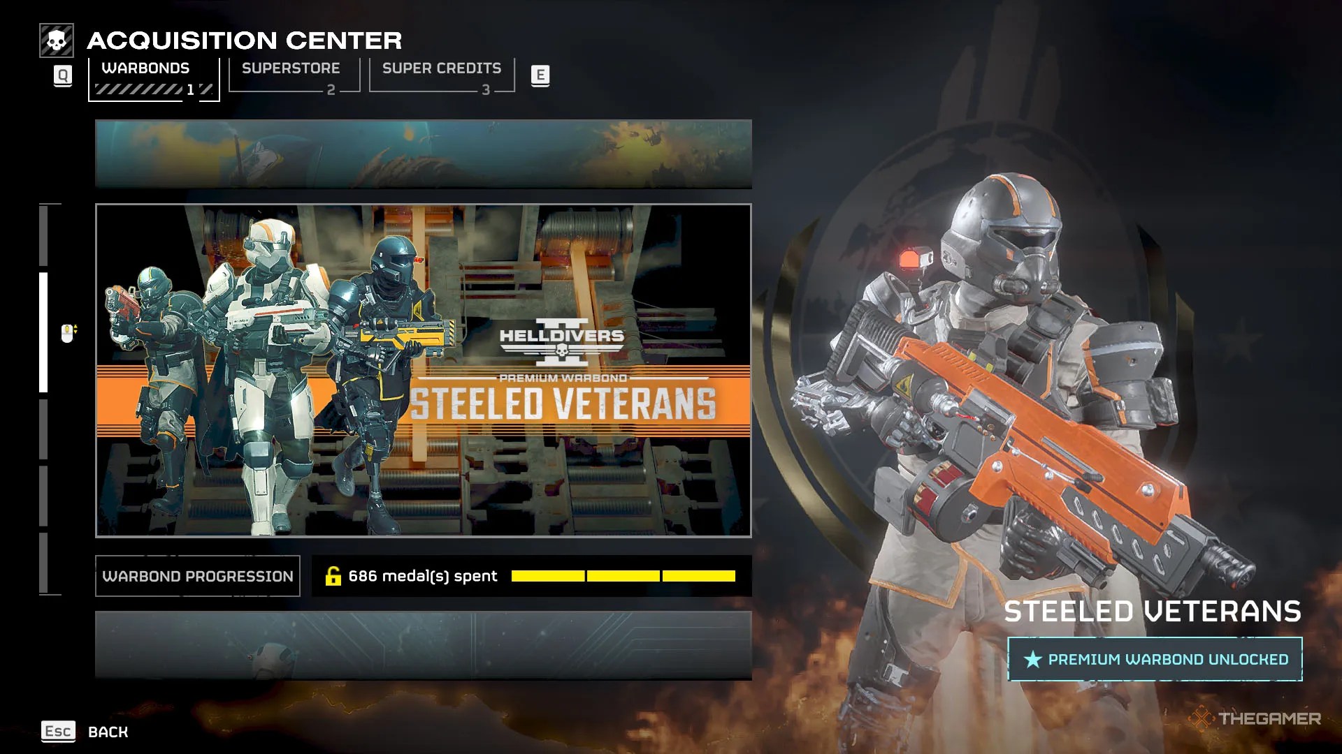 HELLDIVERS™ Steeled Veterans Warbond, showing a Helldiver holding the Breaker Incendiary Shotgun