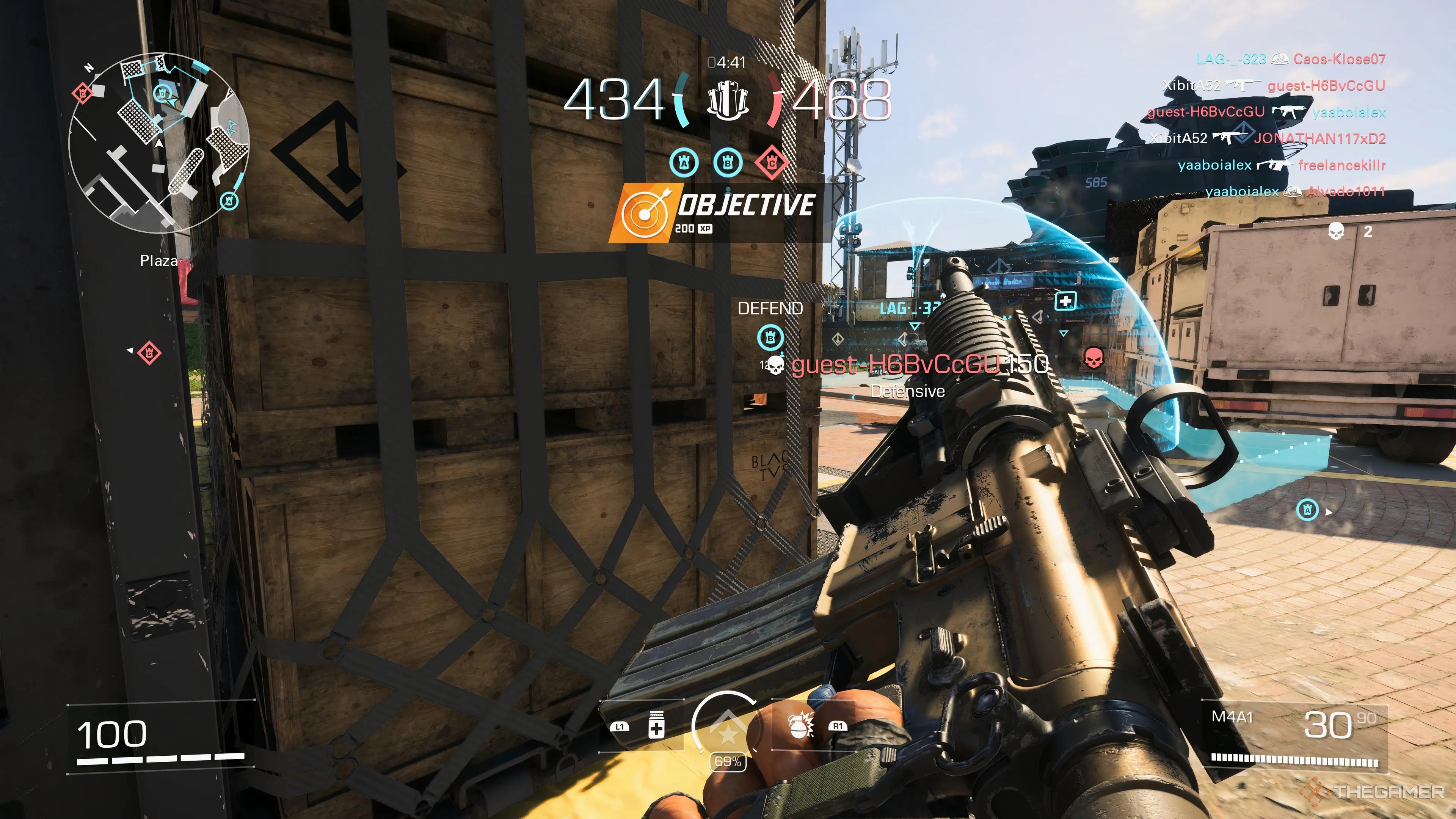 Player hides behind cover and earns 200 XP for playing the objective in XDefiant.