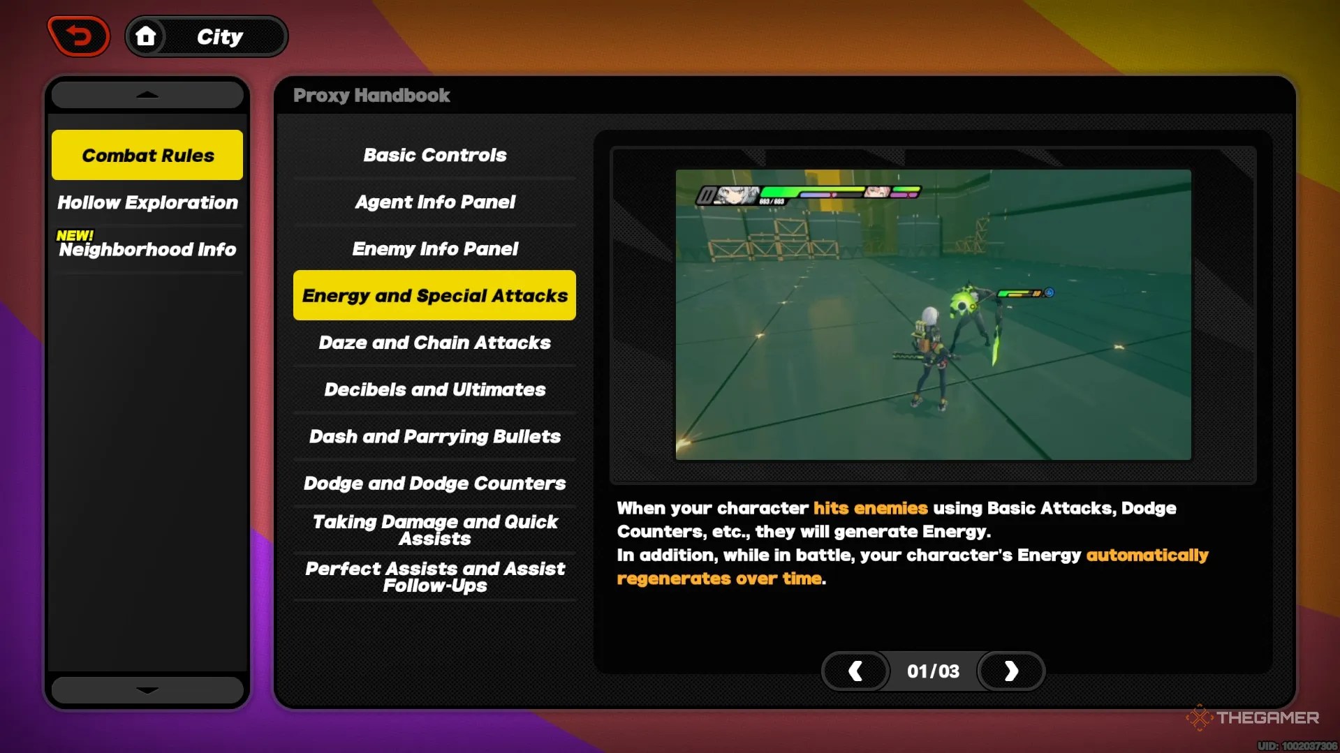 The Energy menu page in Zenless Zone Zero.