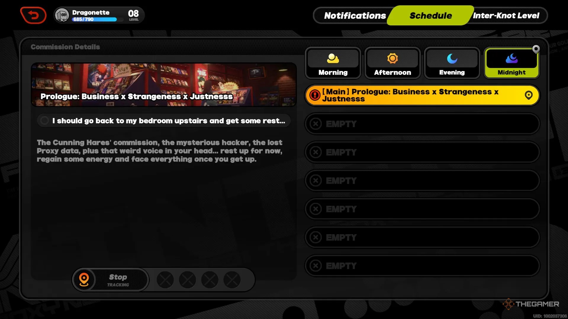 The schedule tab on the Inter-Knot in Zenless Zone Zero.