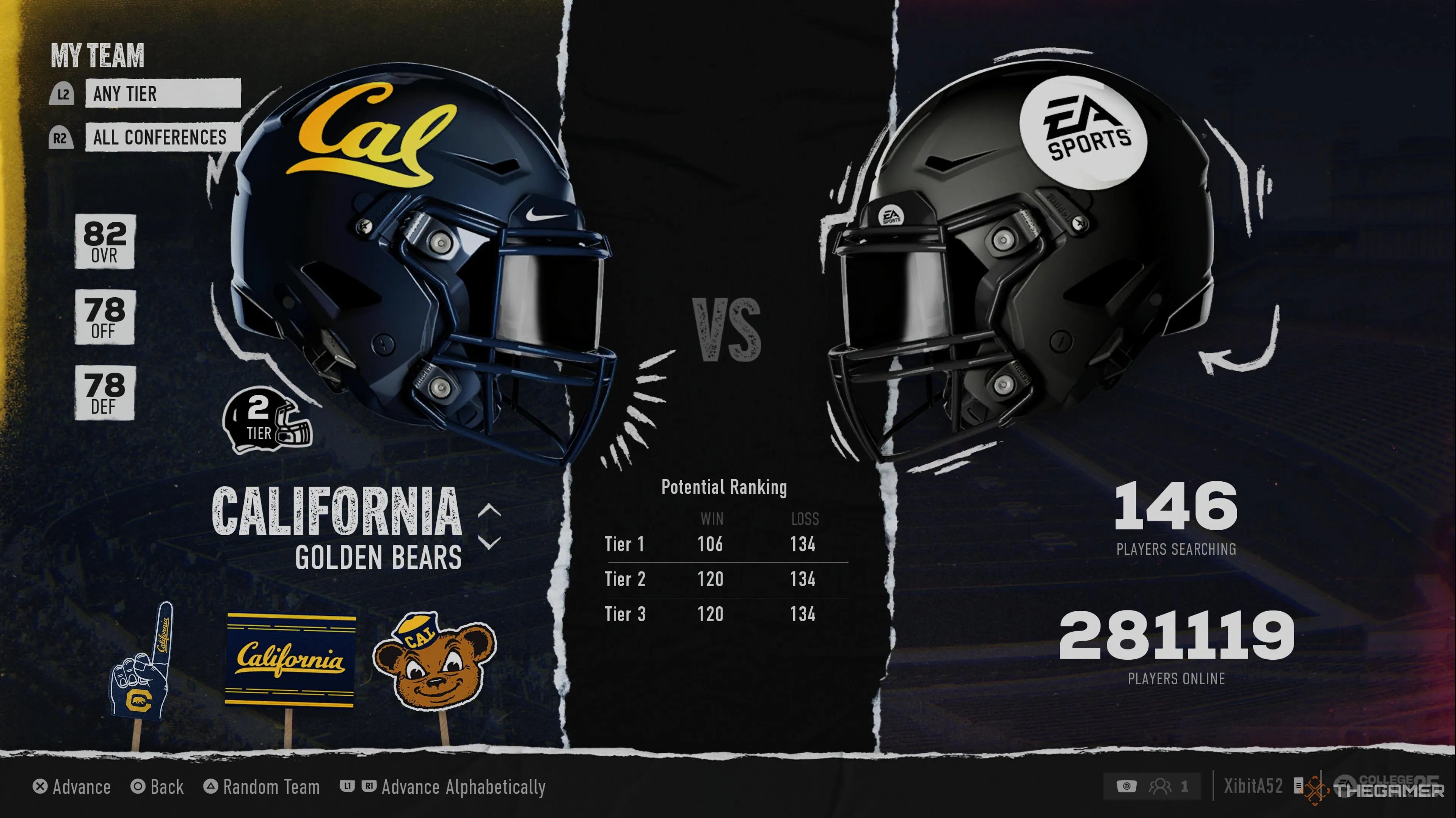 California Golden Bears are a Tier 2 team in College Football 25.