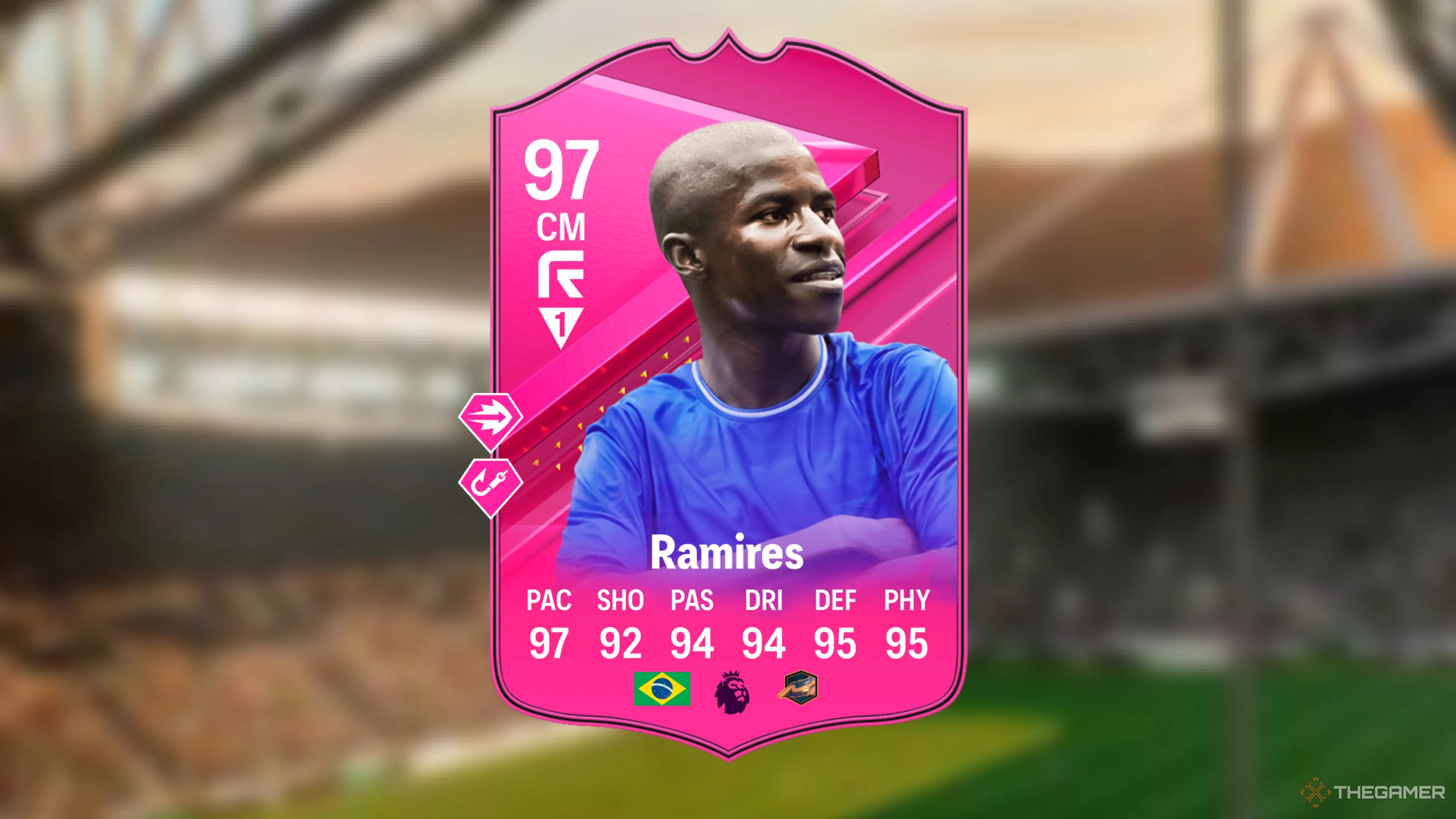 Image showing Ramires card against a faded stadium background.