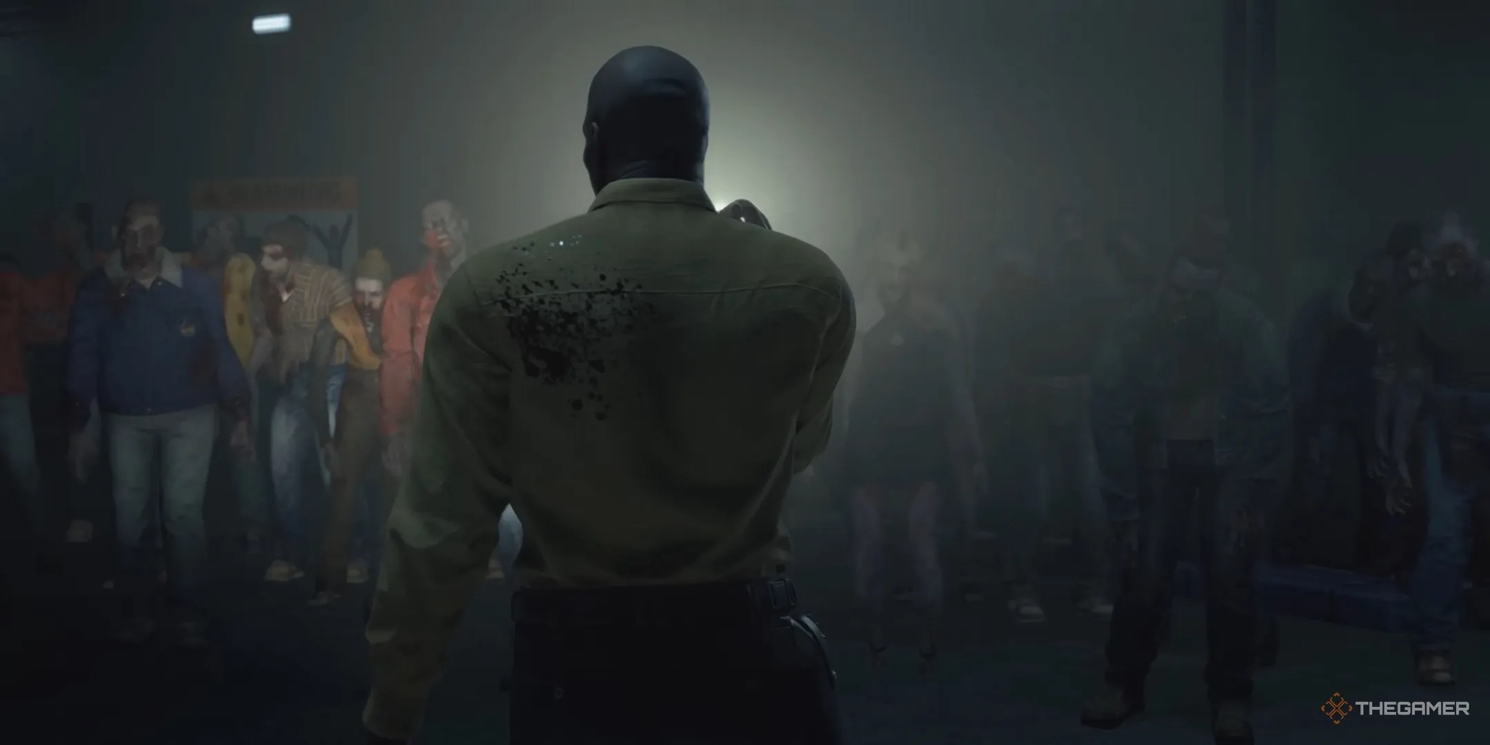 Brad discovers that he is surrounded by zombies in the dark.