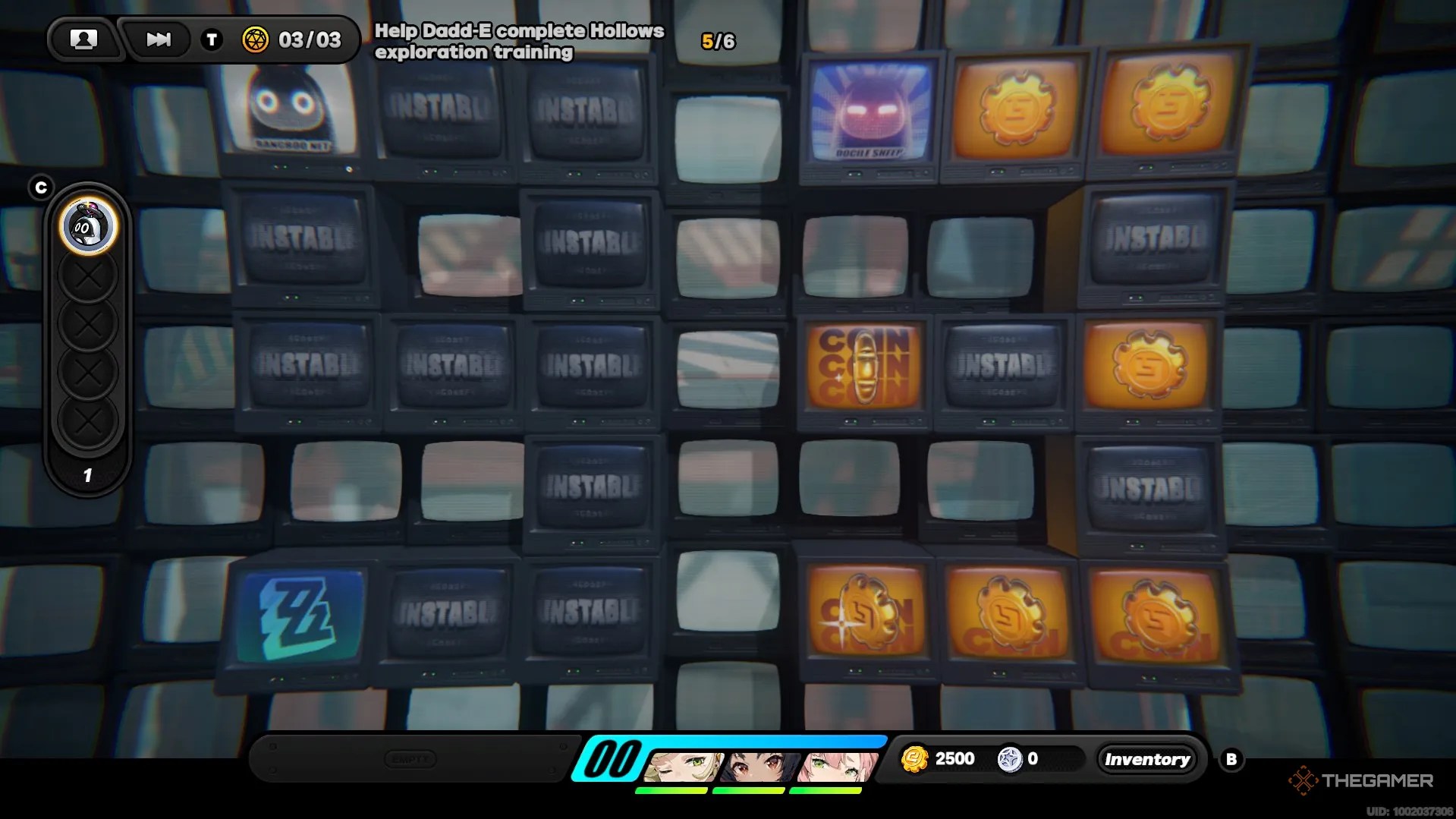 Glowing television screens in the shape of the number 93 in Zenless Zone Zero.