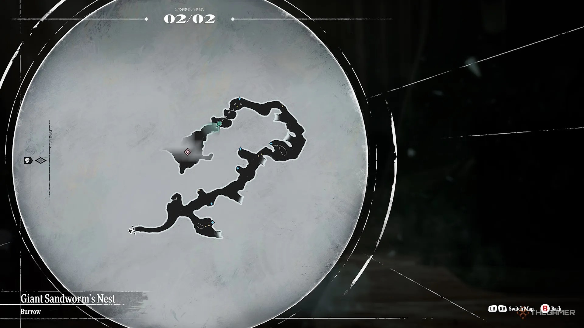 Giant Sandworm&rsquo;s Nest map in Metaphor Refantazio.