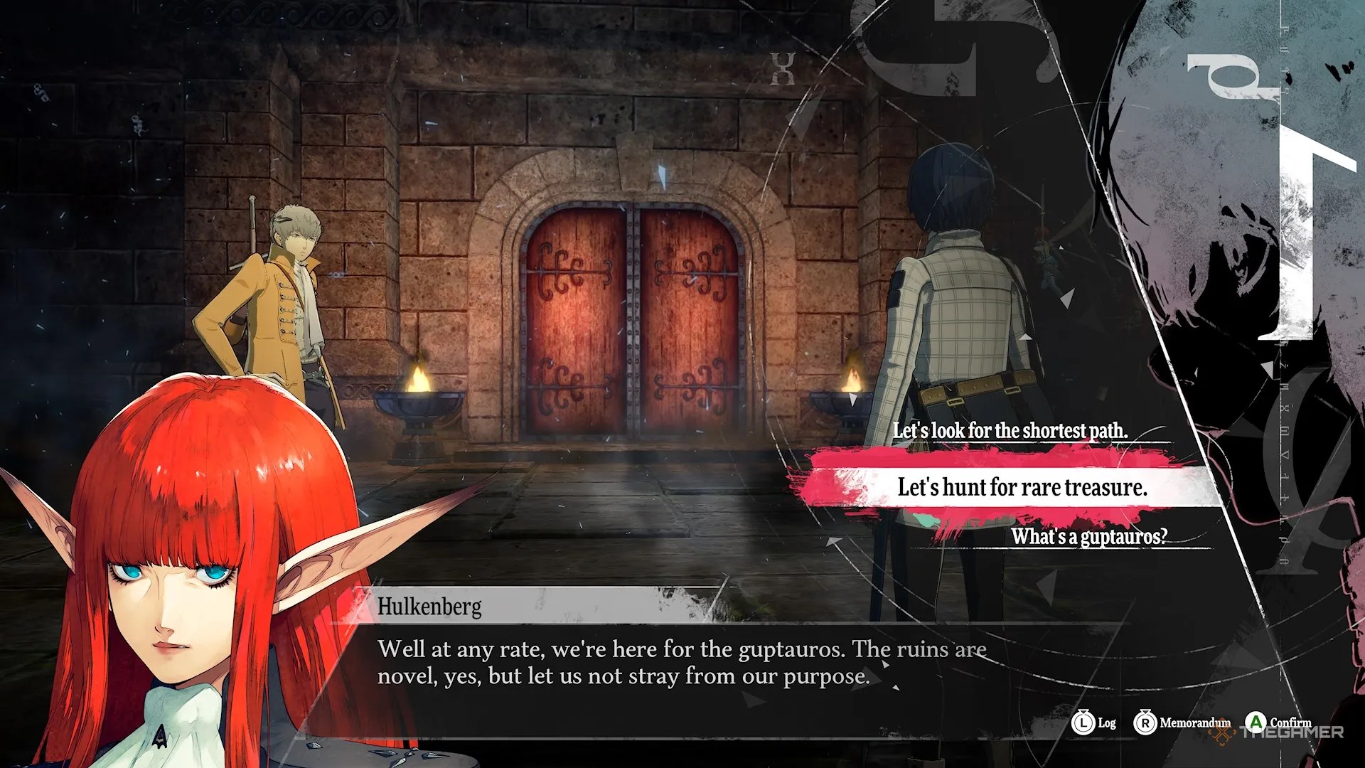 Hulkenberg asking the protagonist what to do in Metaphor Refantazio.