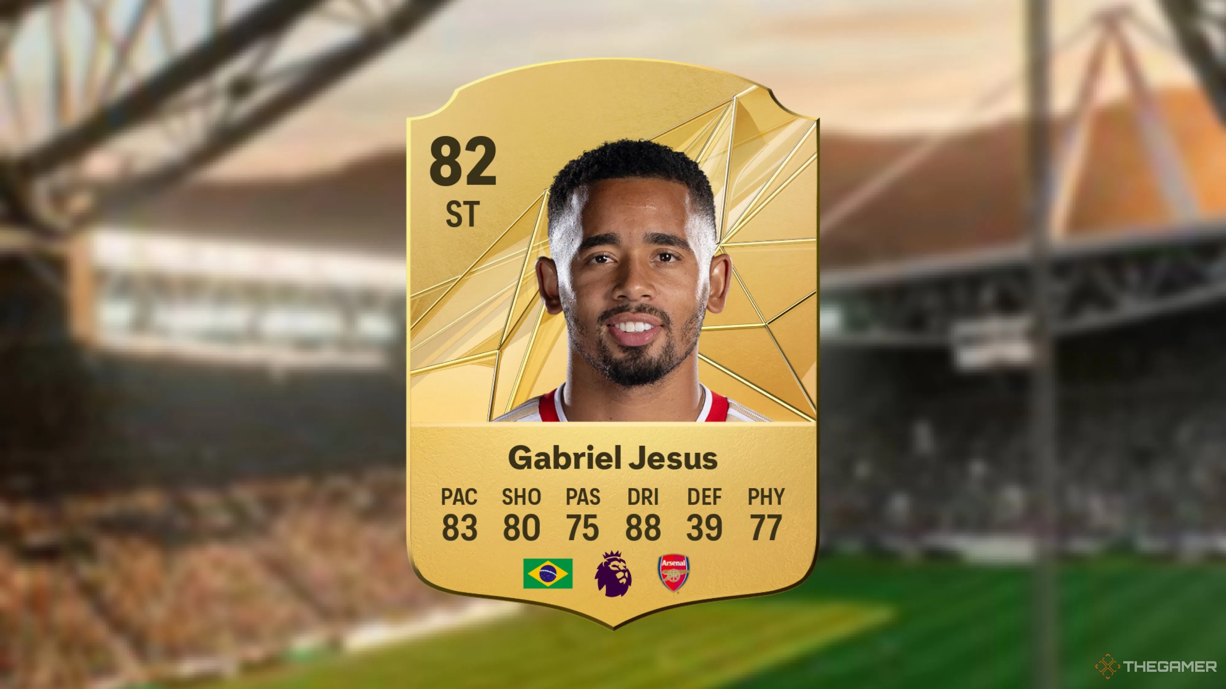 Image showing Jesus card against a faded stadium background