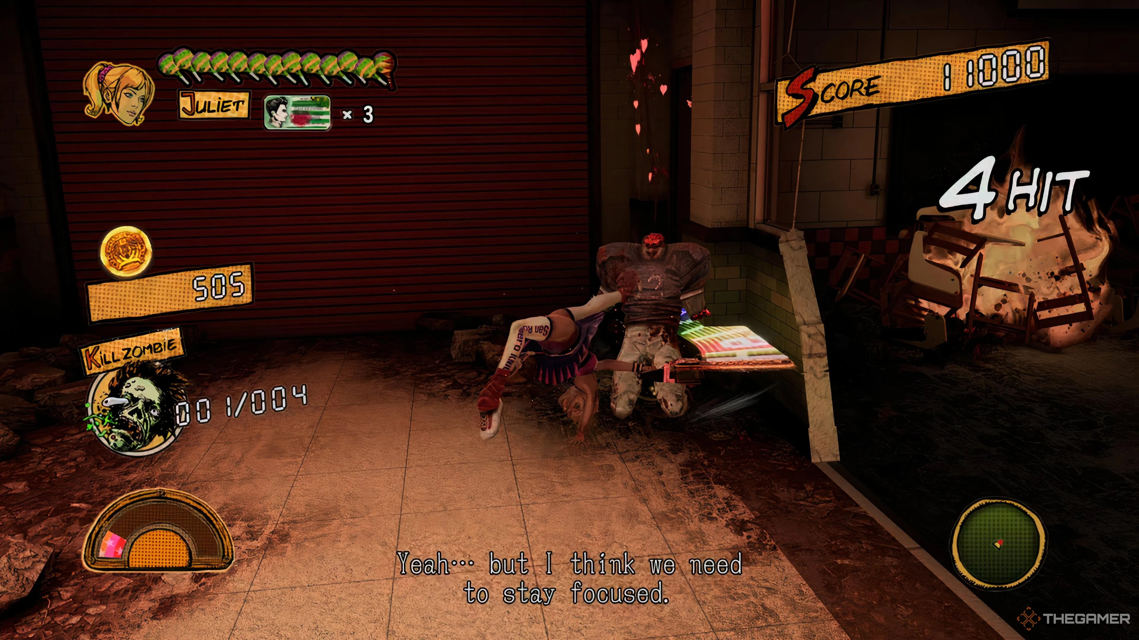 Juliet decapitating a football player in Lollipop Chainsaw RePop.