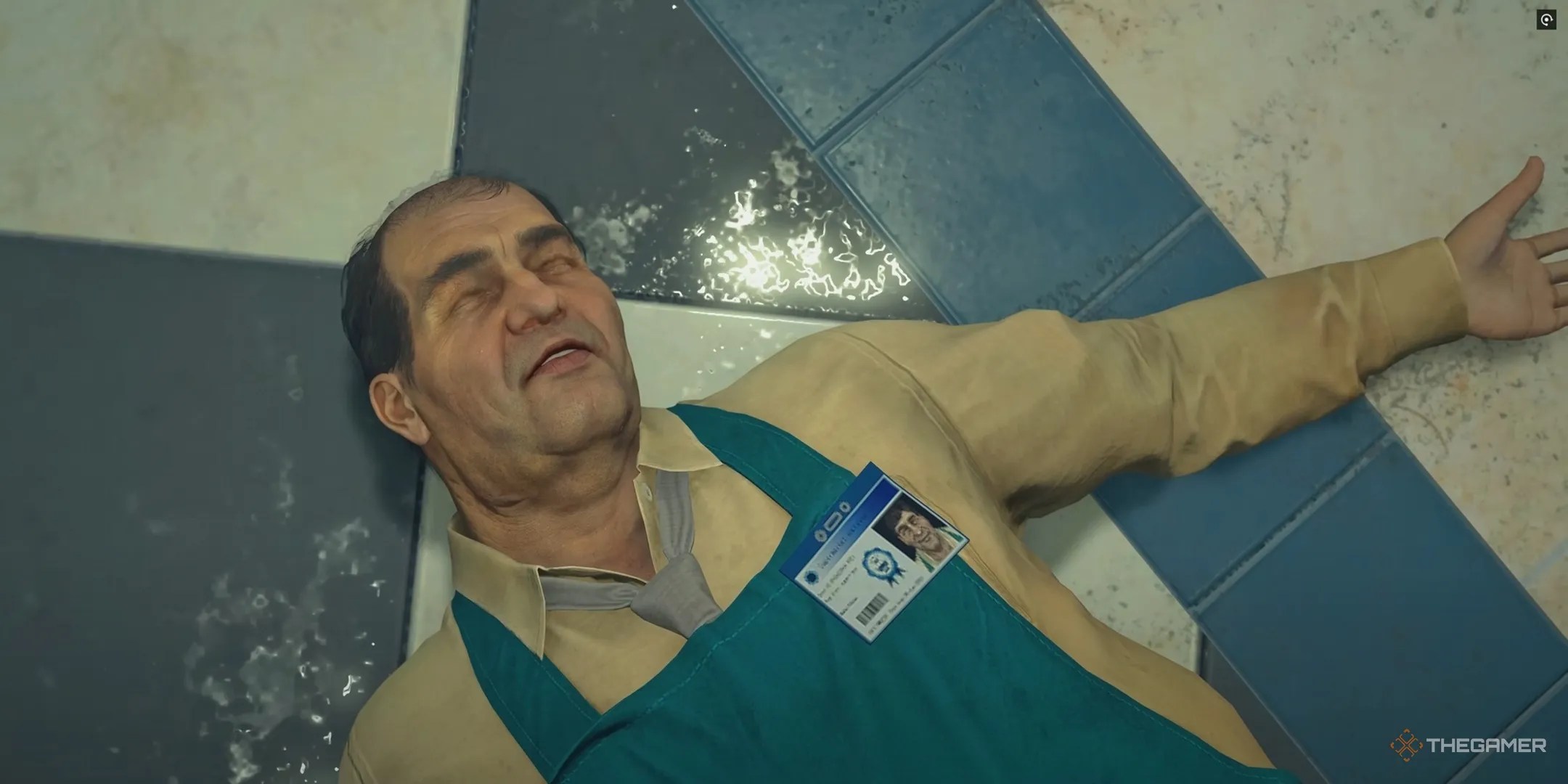 Steve Chapman on the floor after being defeated in Dead Rising Deluxe Remaster.