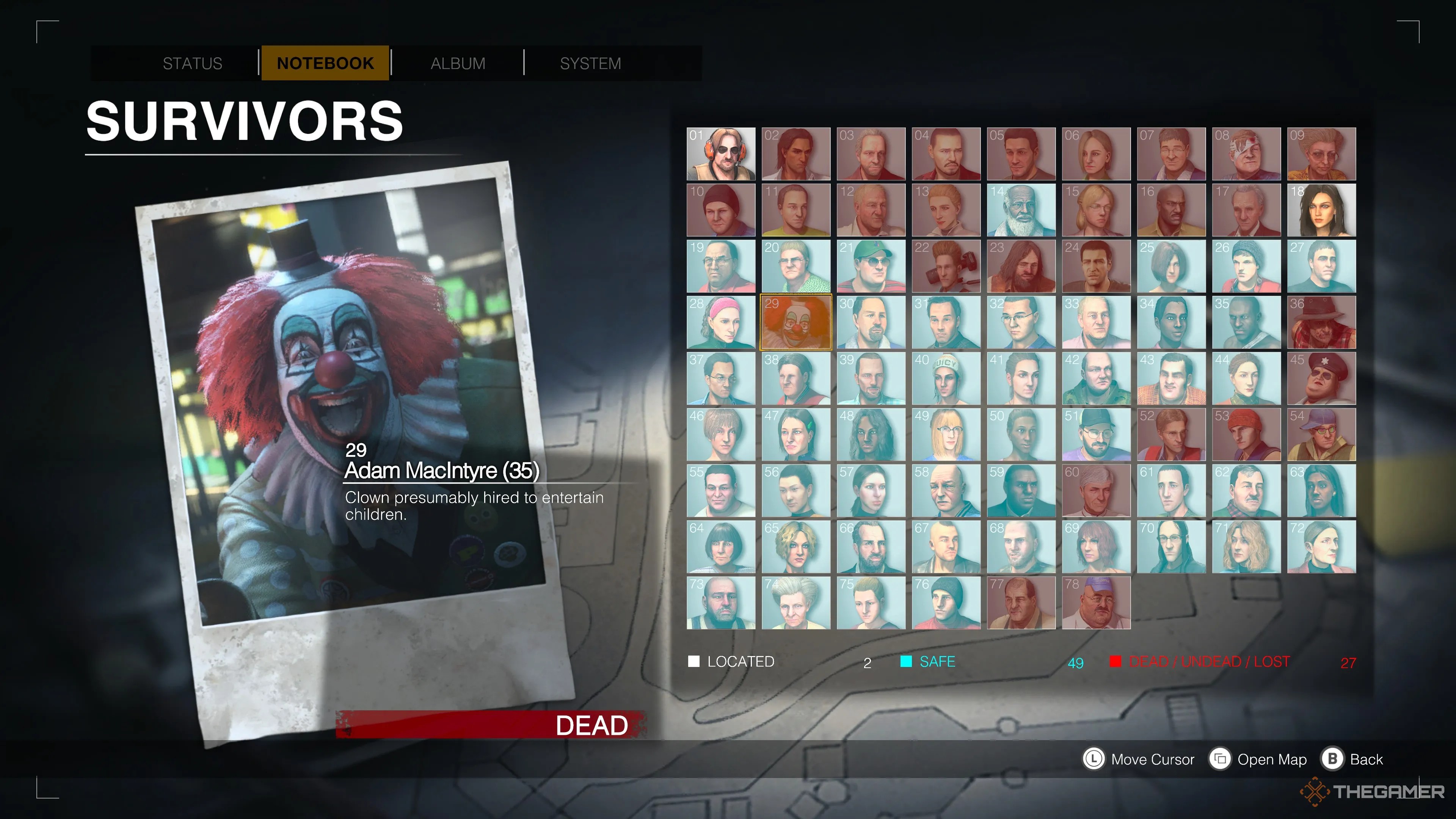 The fully completed Notebook in Dead Rising Deluxe Remaster.