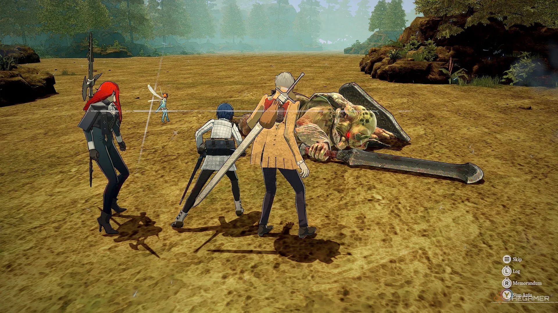 The party after defeating the King Goborn in Metaphor Refantazio.