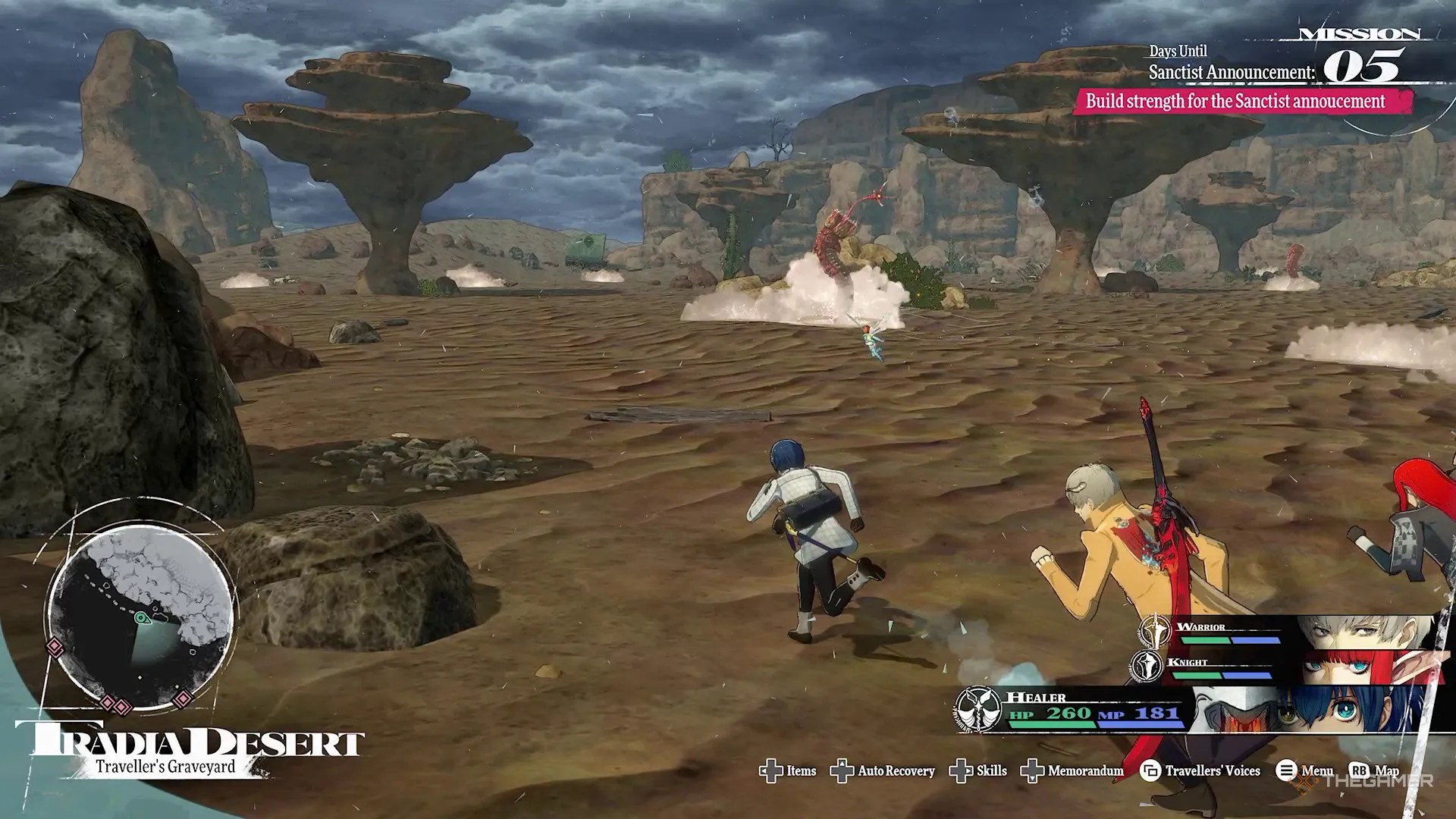The team running around the Tradia Desert in Metaphor Refantazio.