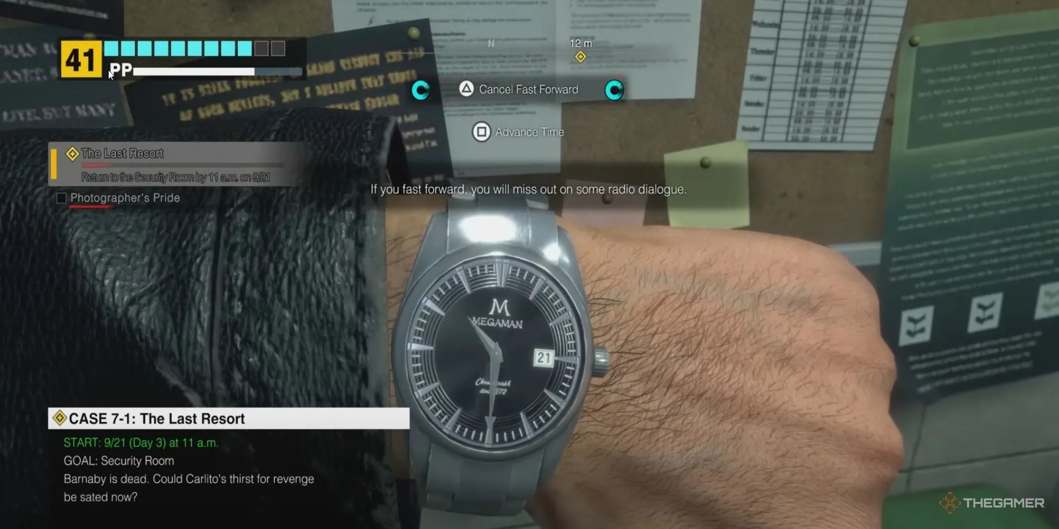 Using the fast forwards feature in Dead Rising Deluxe Remaster.