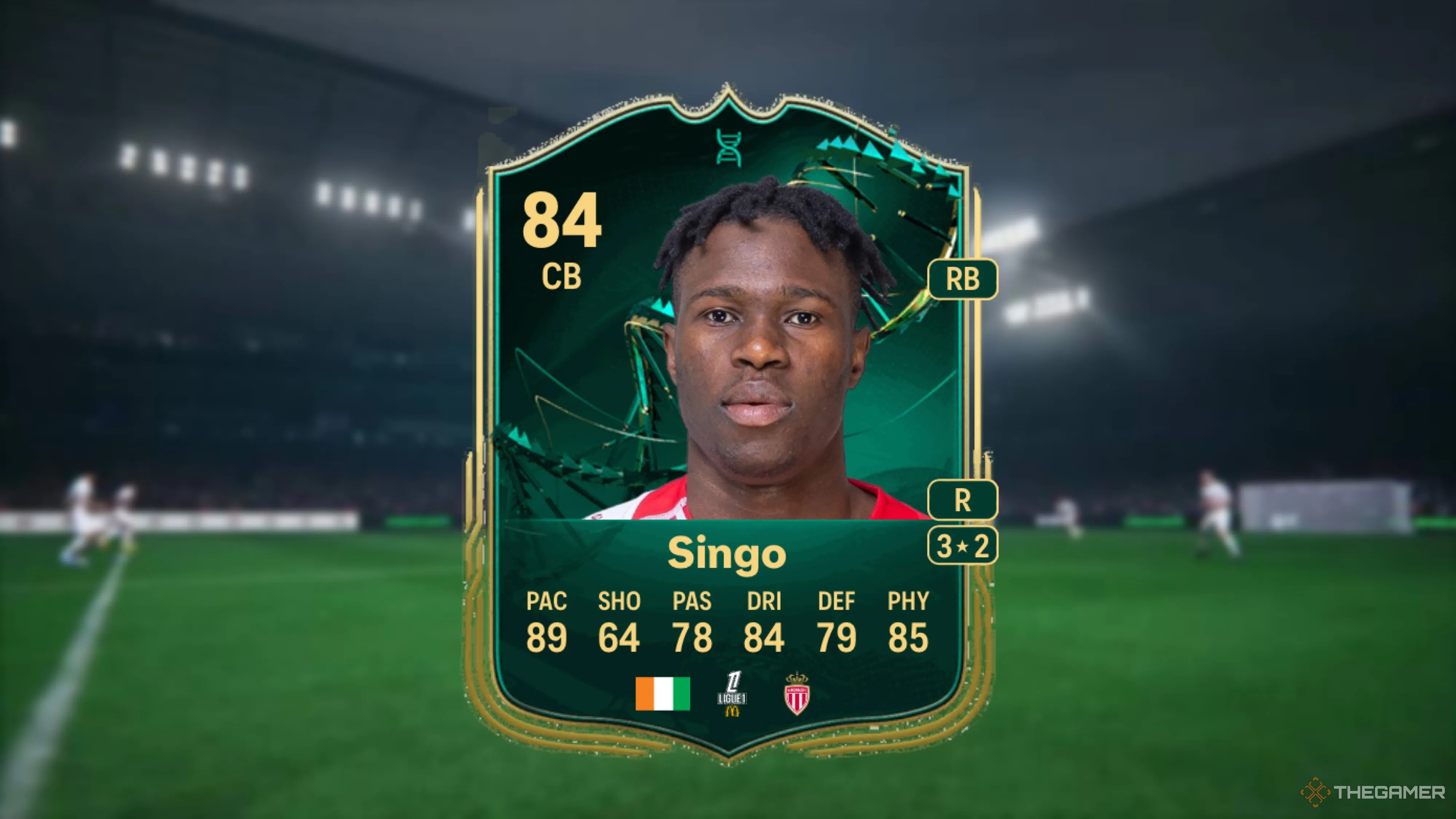 Image showing Singo card against a faded stadium background.