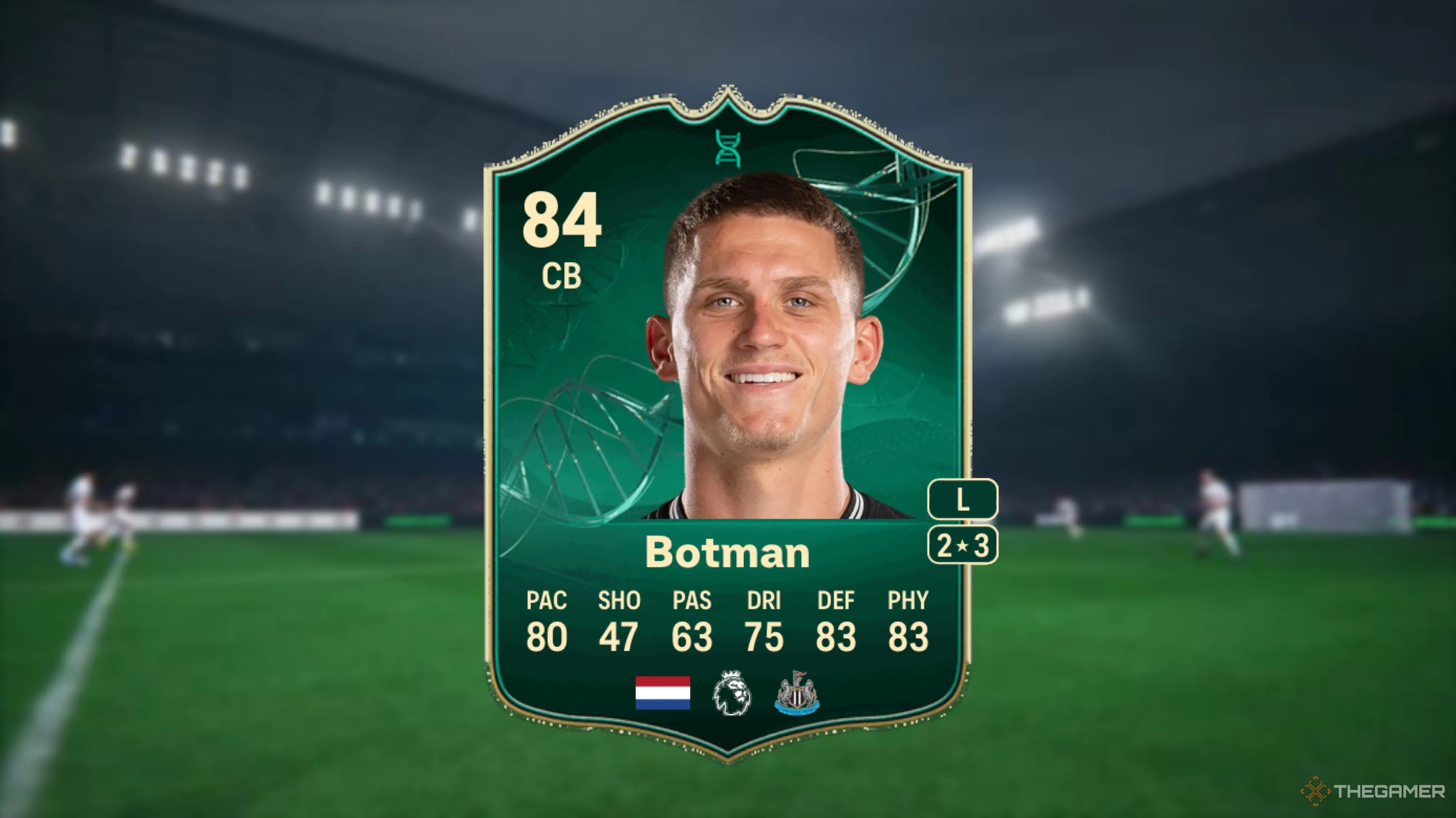 Image showing Botman card against a faded stadium background.