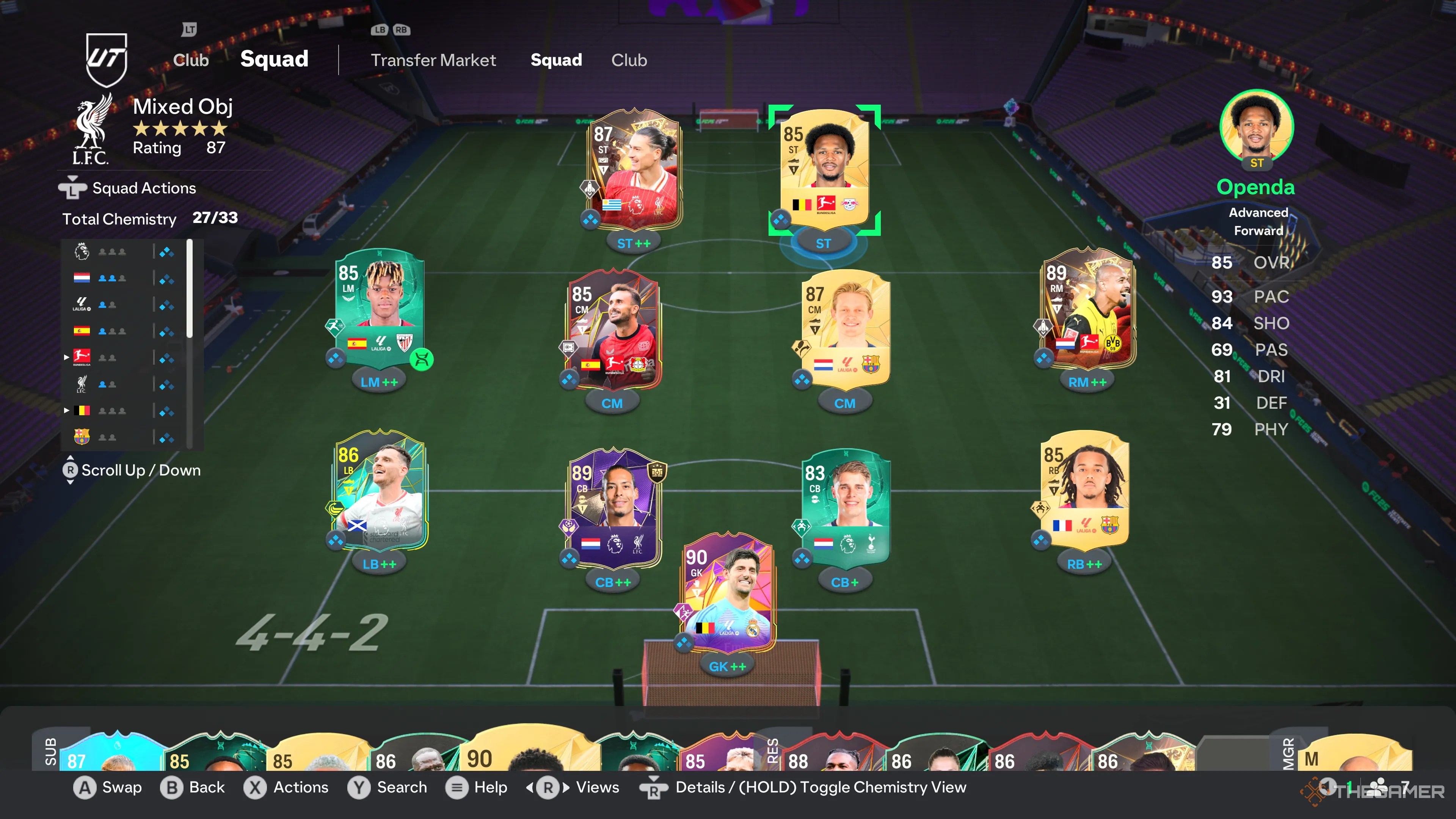 The Thunderstruck Kim Min Jae Objective Team Example from EA Sports FC 25.