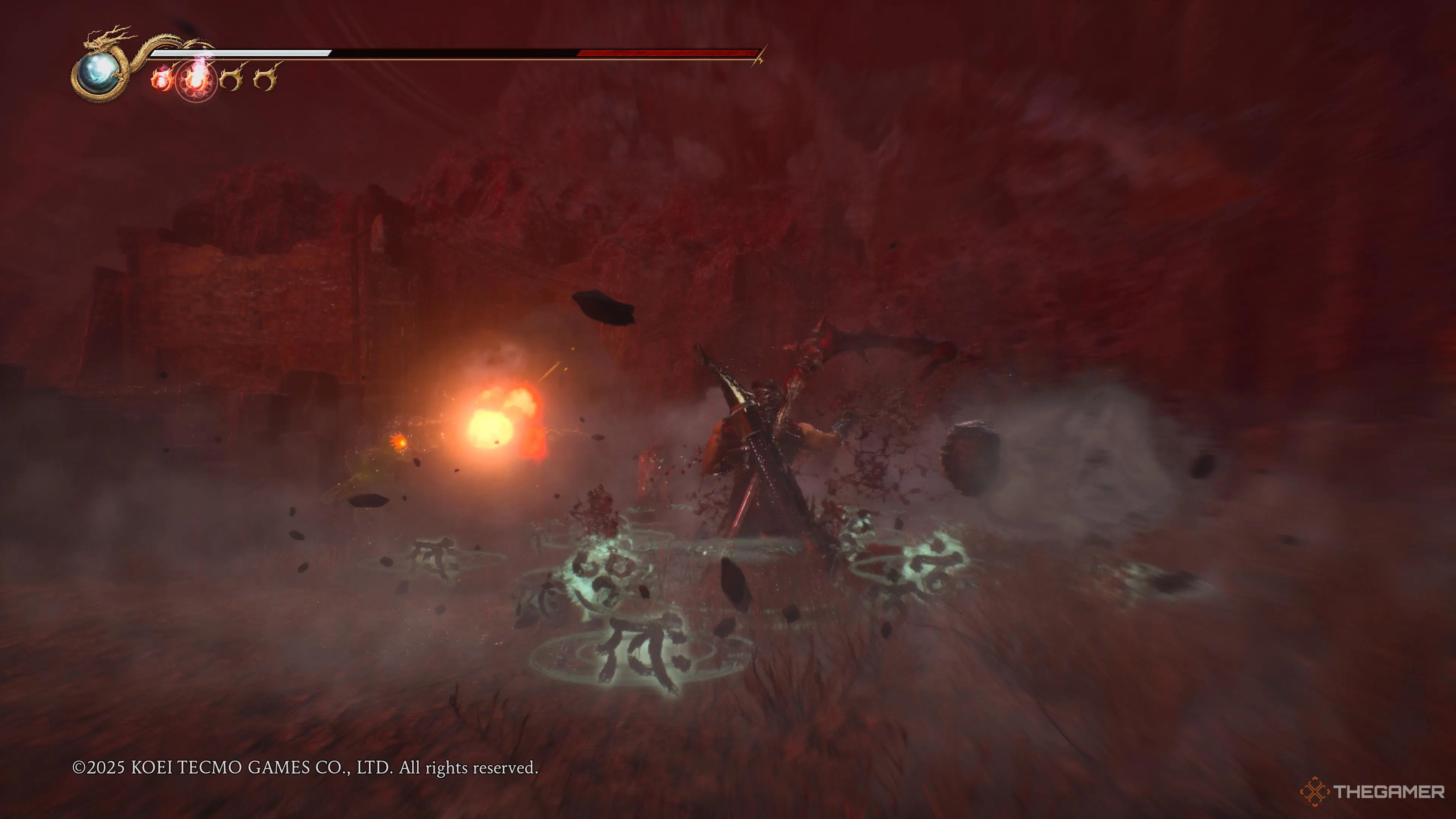 Ryu casting Ninpo in Ninja Gaiden 2 Black.