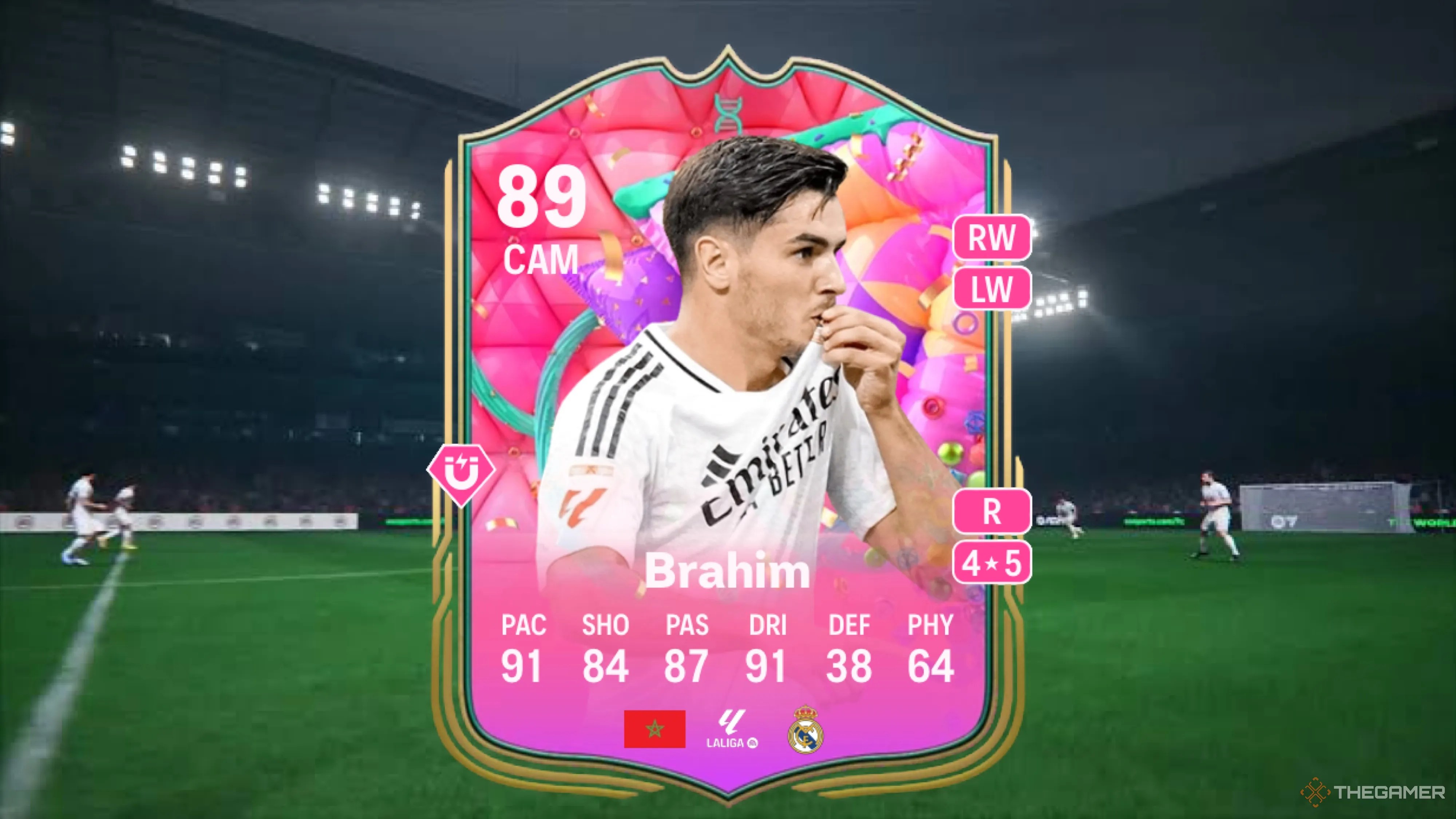Image showing Brahim card against a faded pitch background.
