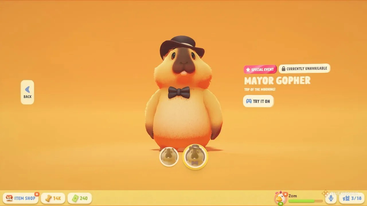Mayor Gopher character skin Party Animals.
