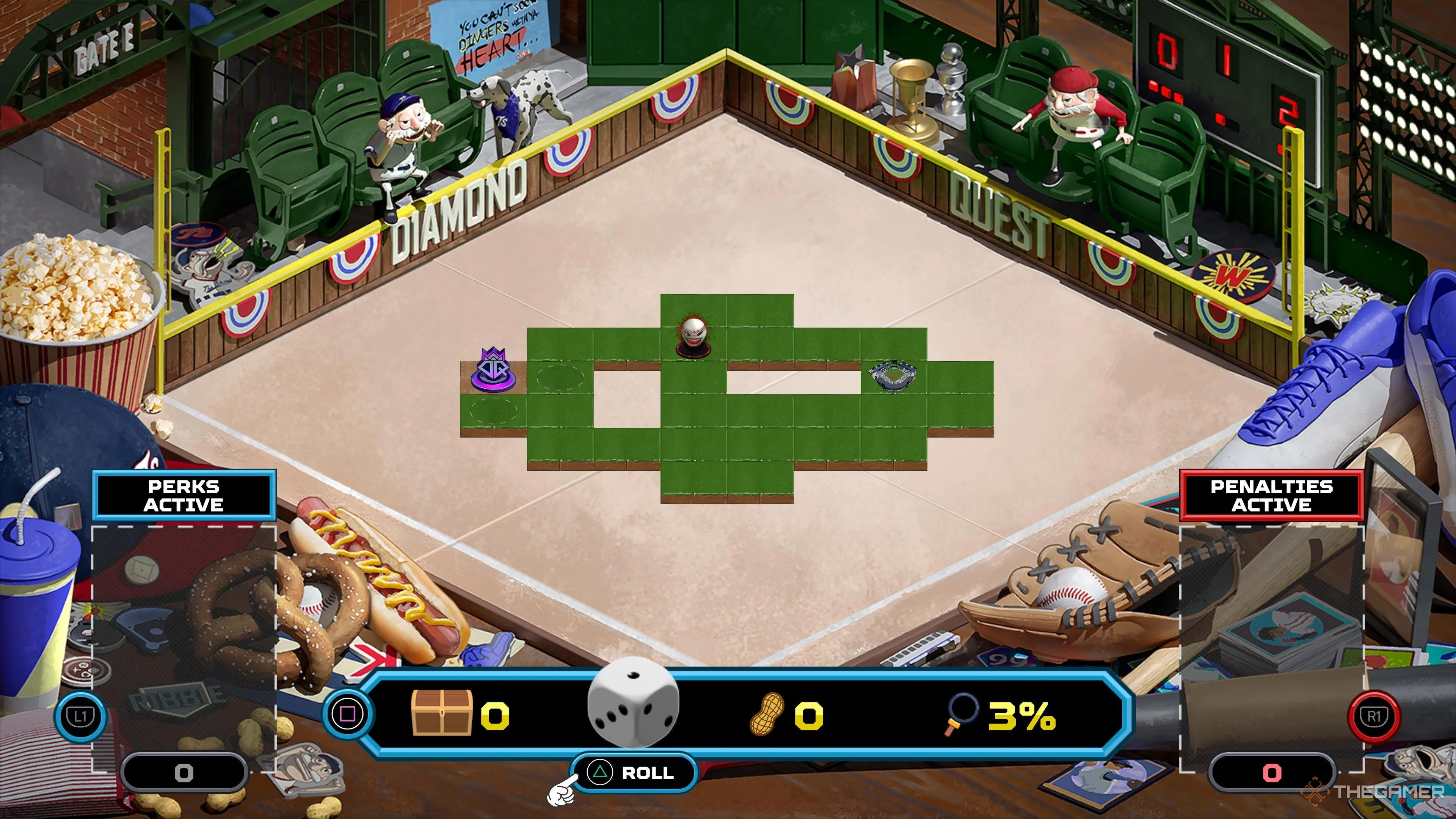 The stadium game board in Diamond Quest in MLB The Show 25.