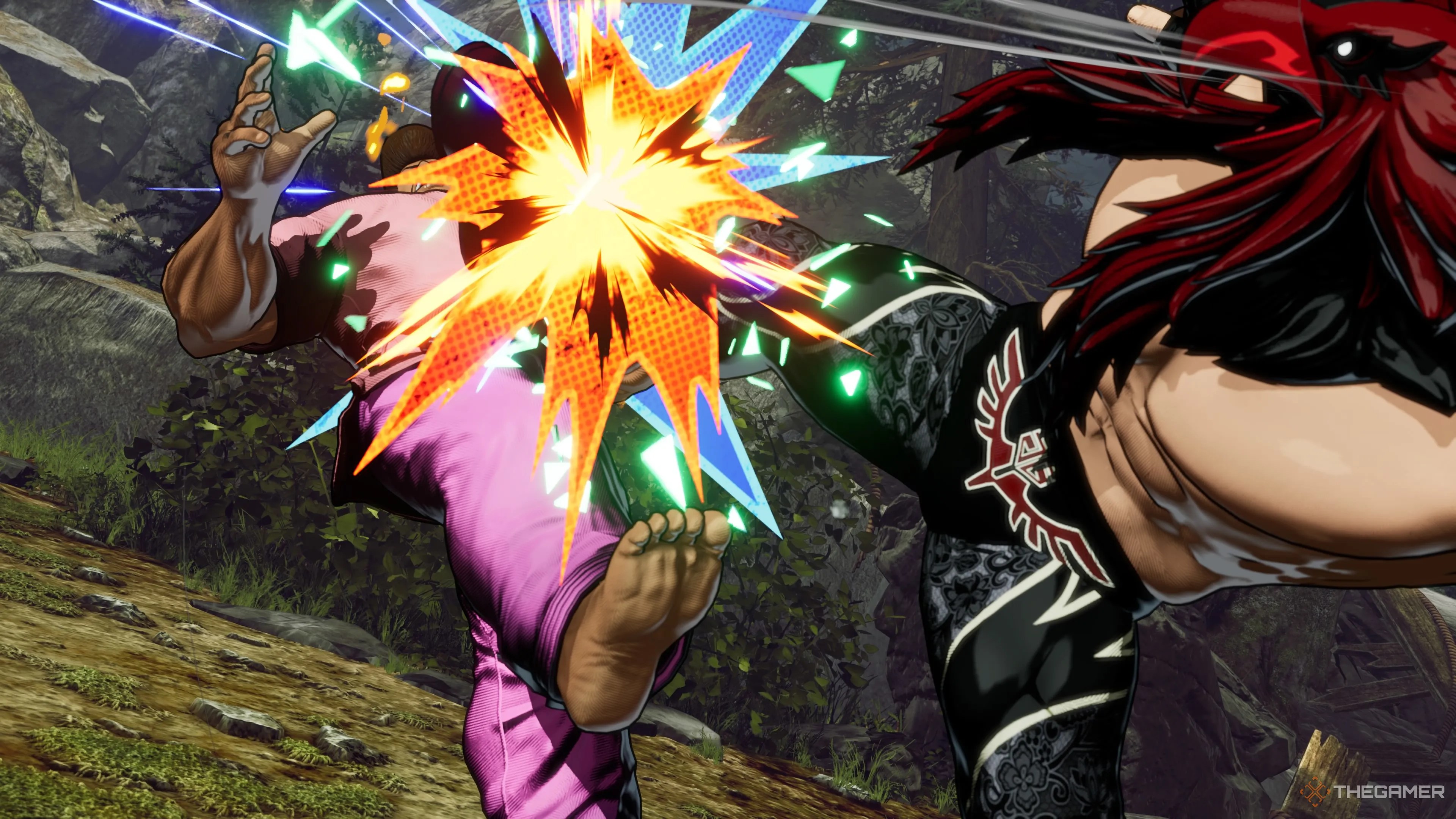 Tizoc using his big boot attack in Fatal Fury City of the Wolves.