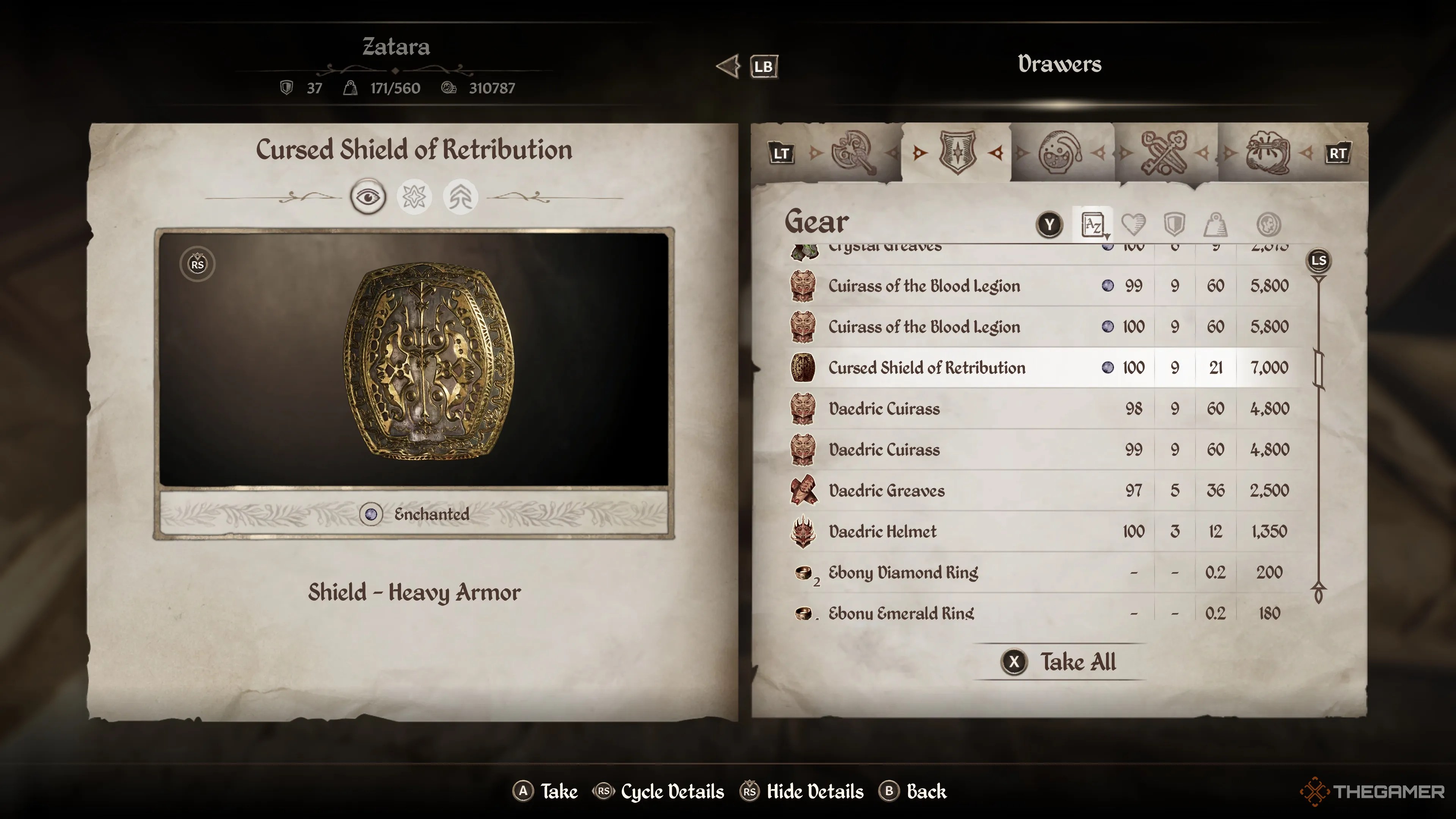 Oblivion Remastered Best Heavy Armor Cursed Shield of Retribution 1
