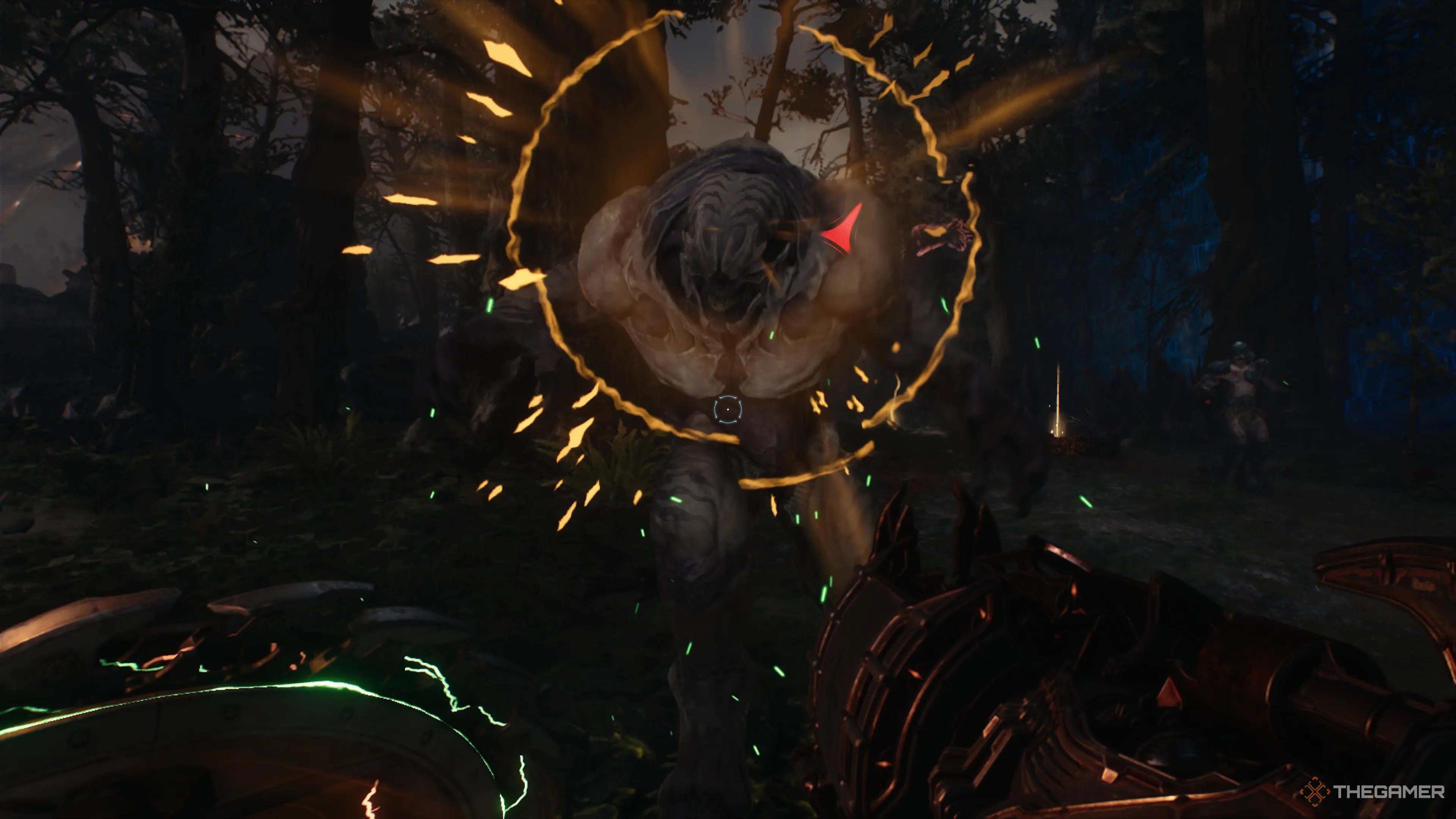 Parrying the Hell Knights attacks in Doom The Dark Ages.