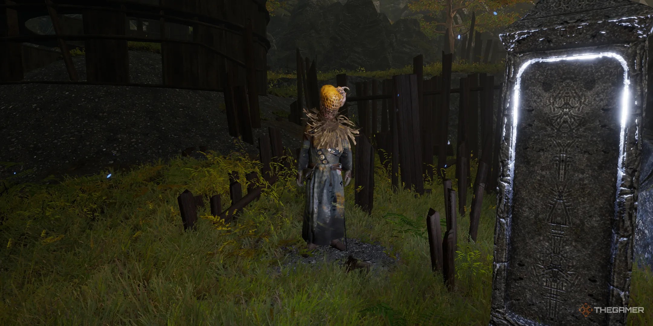The queen&rsquo;s servant in the abandoned village in the Tainted Grail.