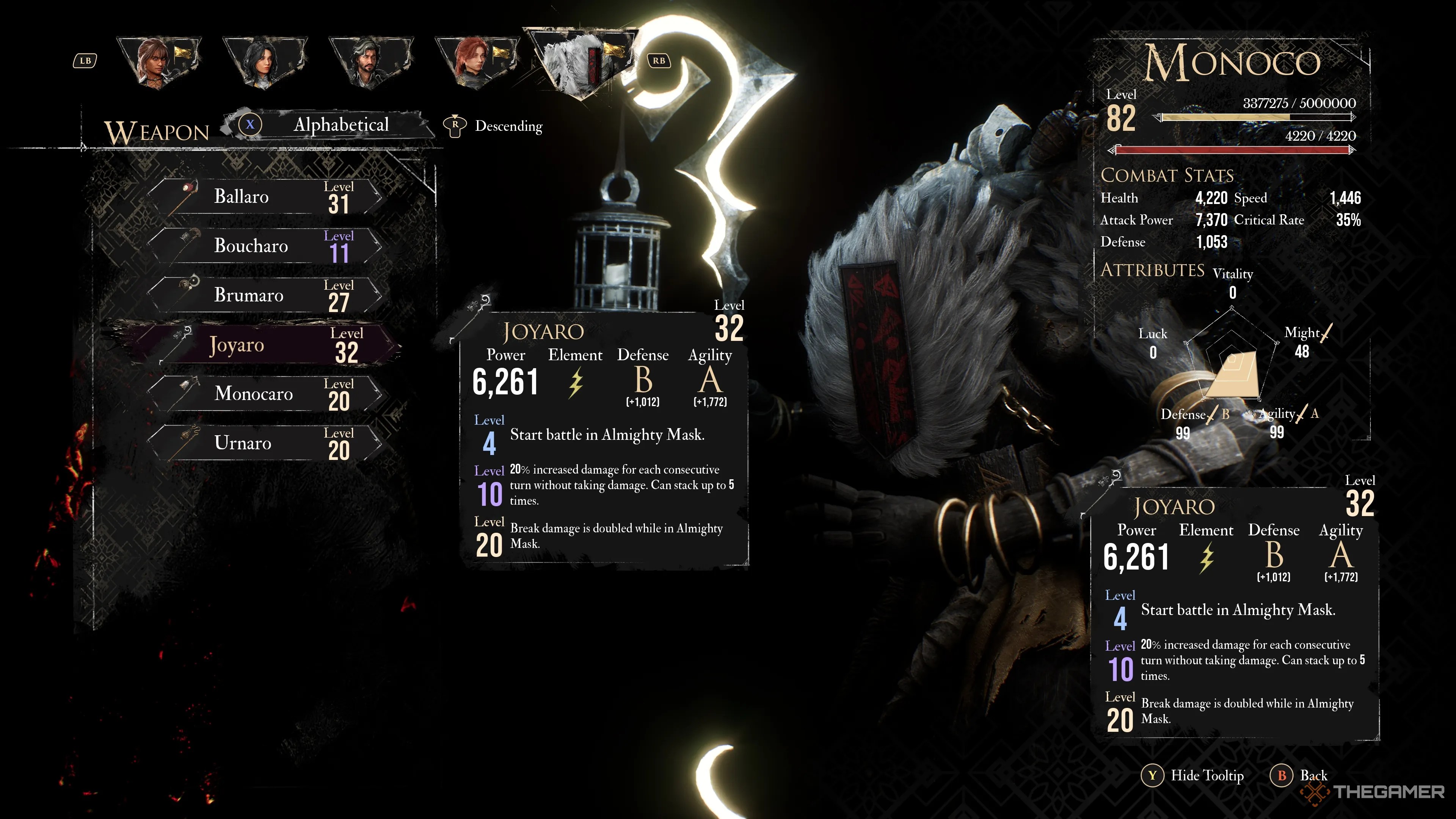 Monoco wields Joyaro in Clair Obscur: Expedition 33.