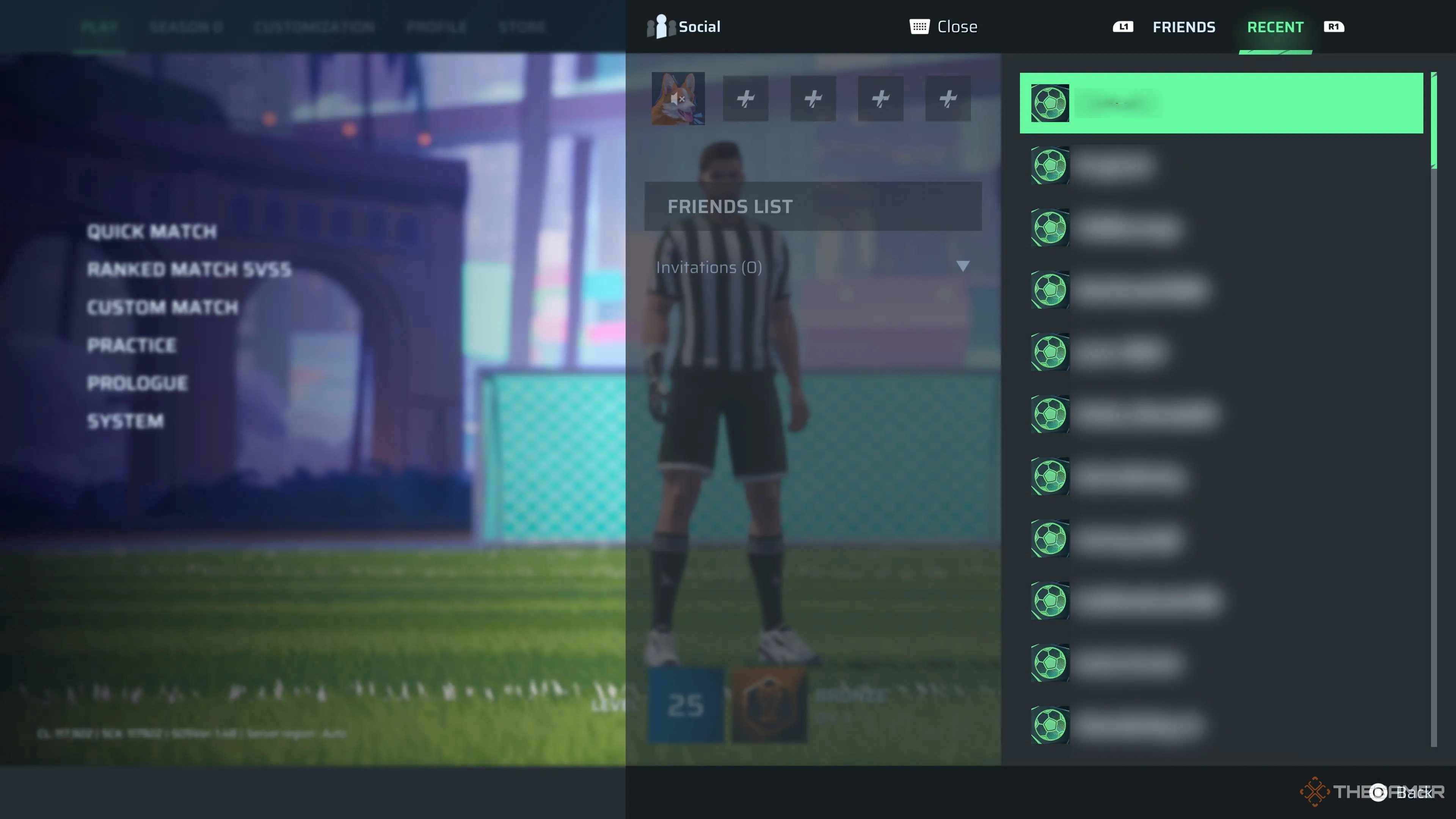 The recently met players screen.
