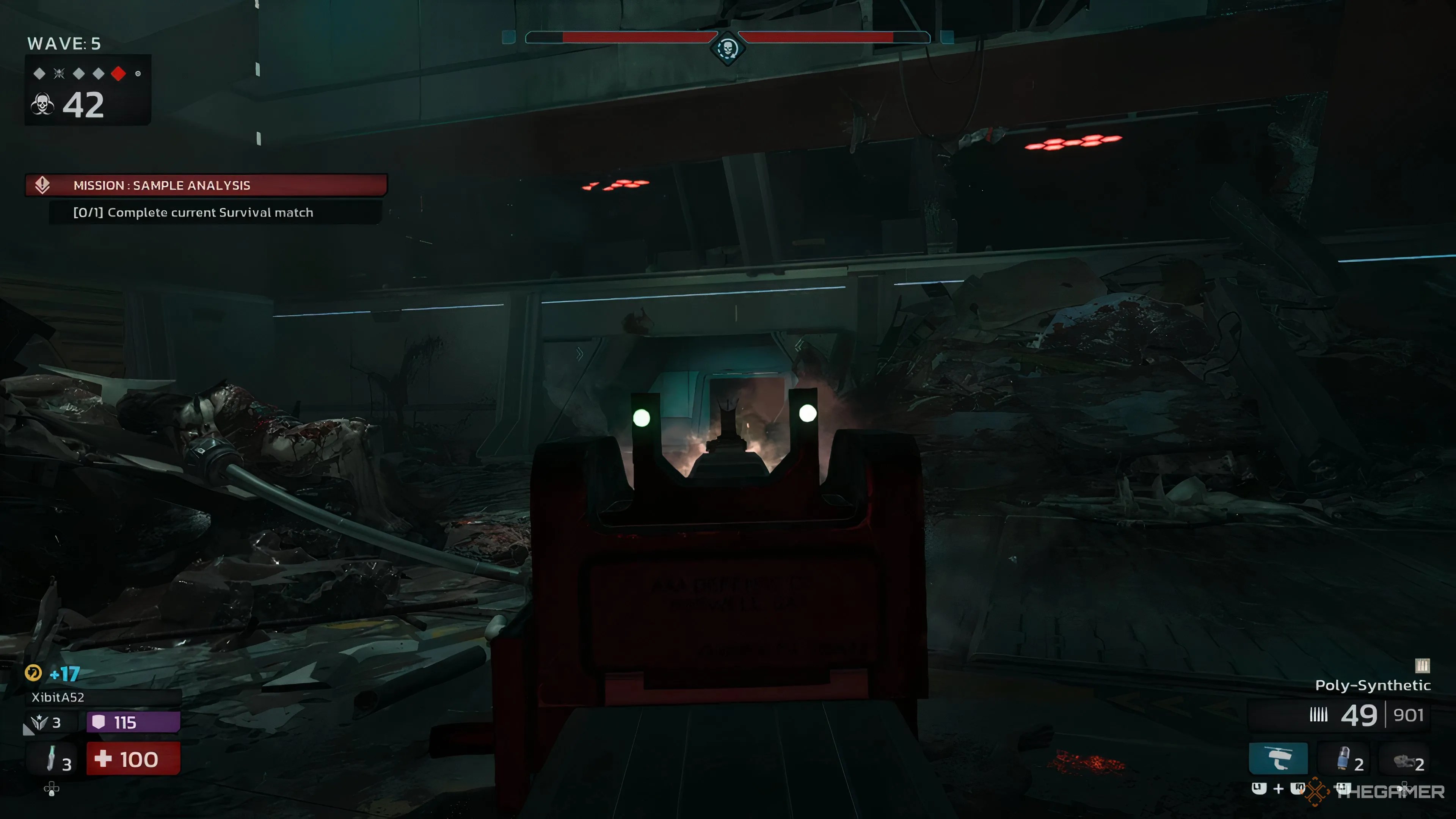 Shooting Zed with the Wraith in Killing Floor 3.