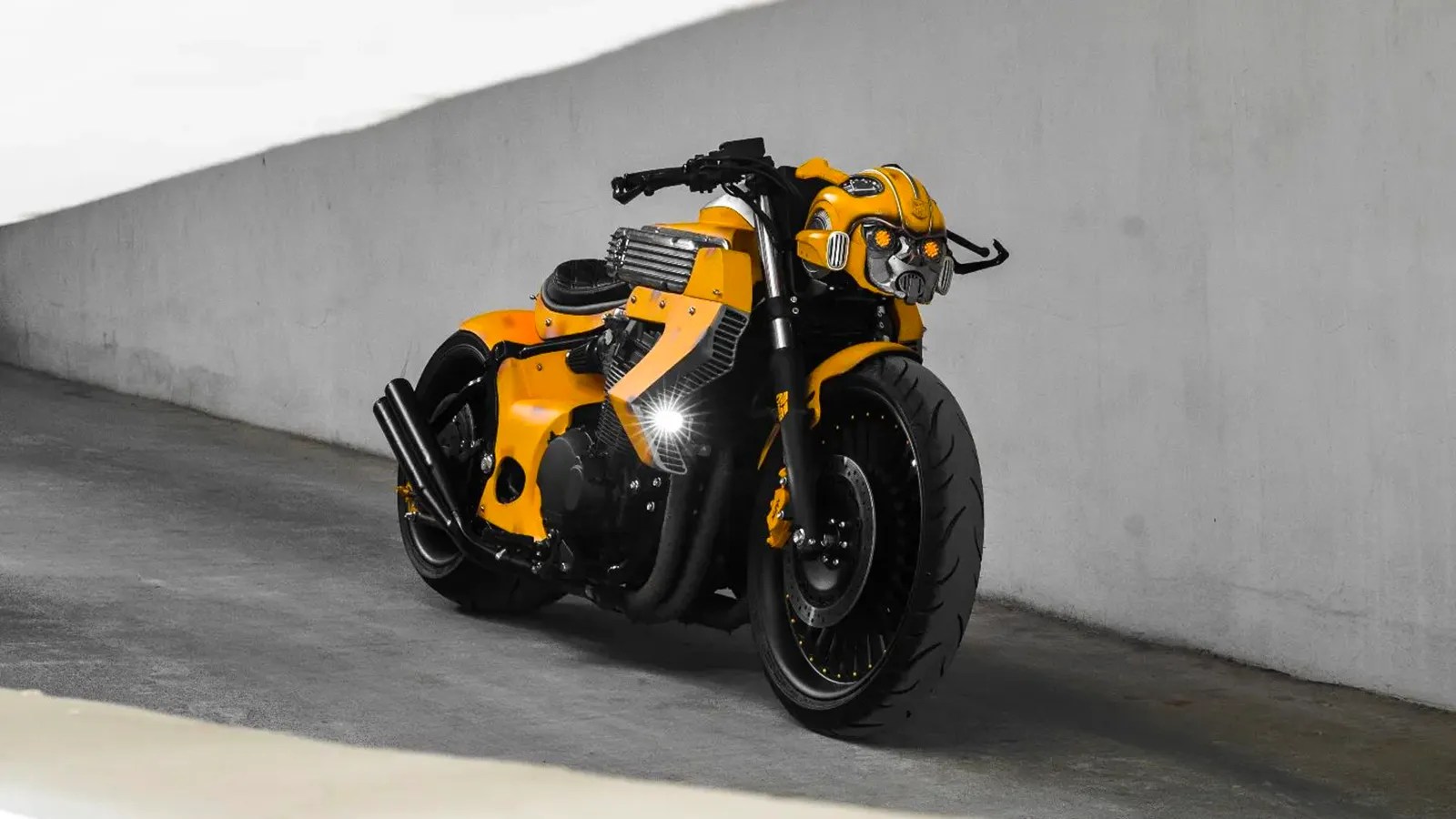This Honda X4 Custom Motorcycle Is An Homage To Transformers' Bumblebee