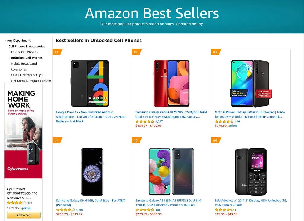 Google Pixel 4a is the best selling unlocked phone on Amazon, Best Buy