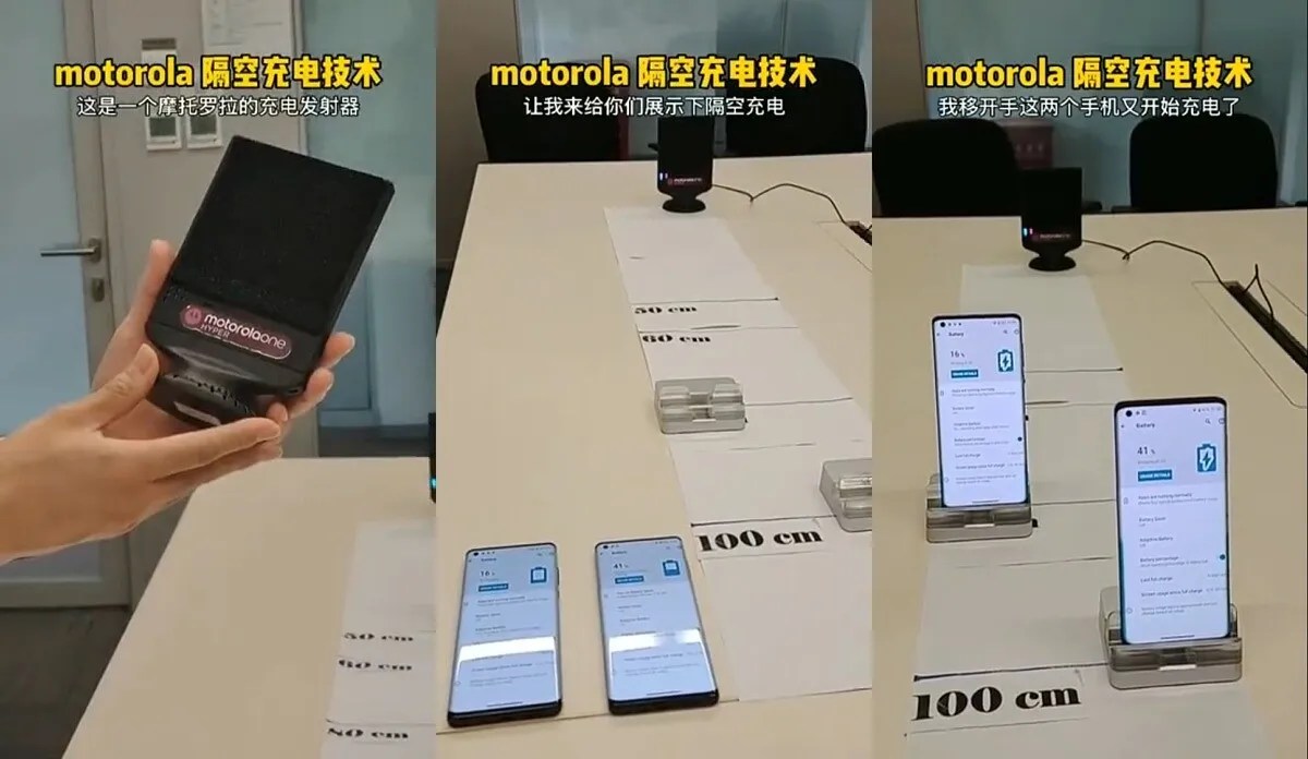 Motorola demos wireless charging that can power devices 100cm away
