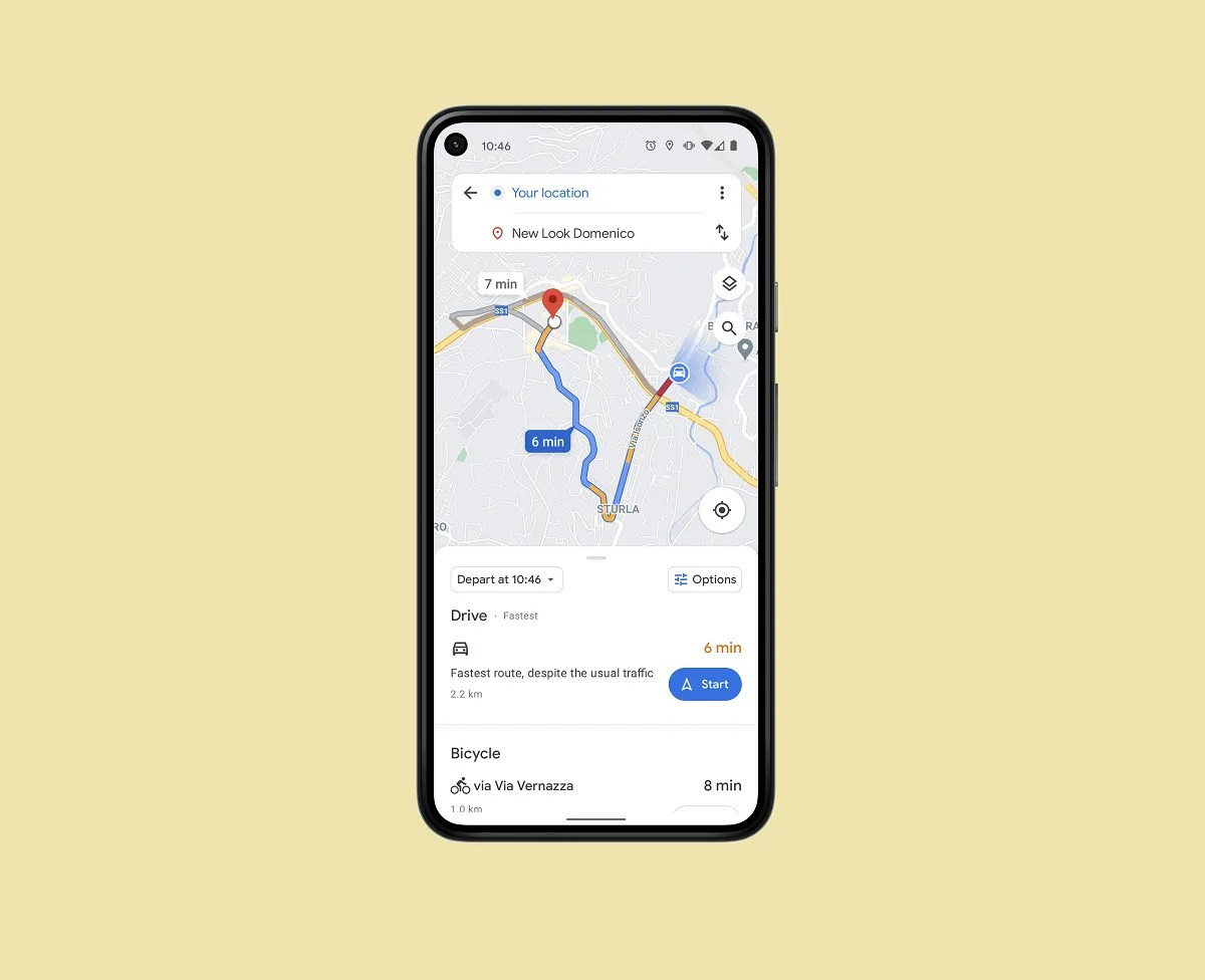 Google Maps is testing a new, cleaner look for the route option screen