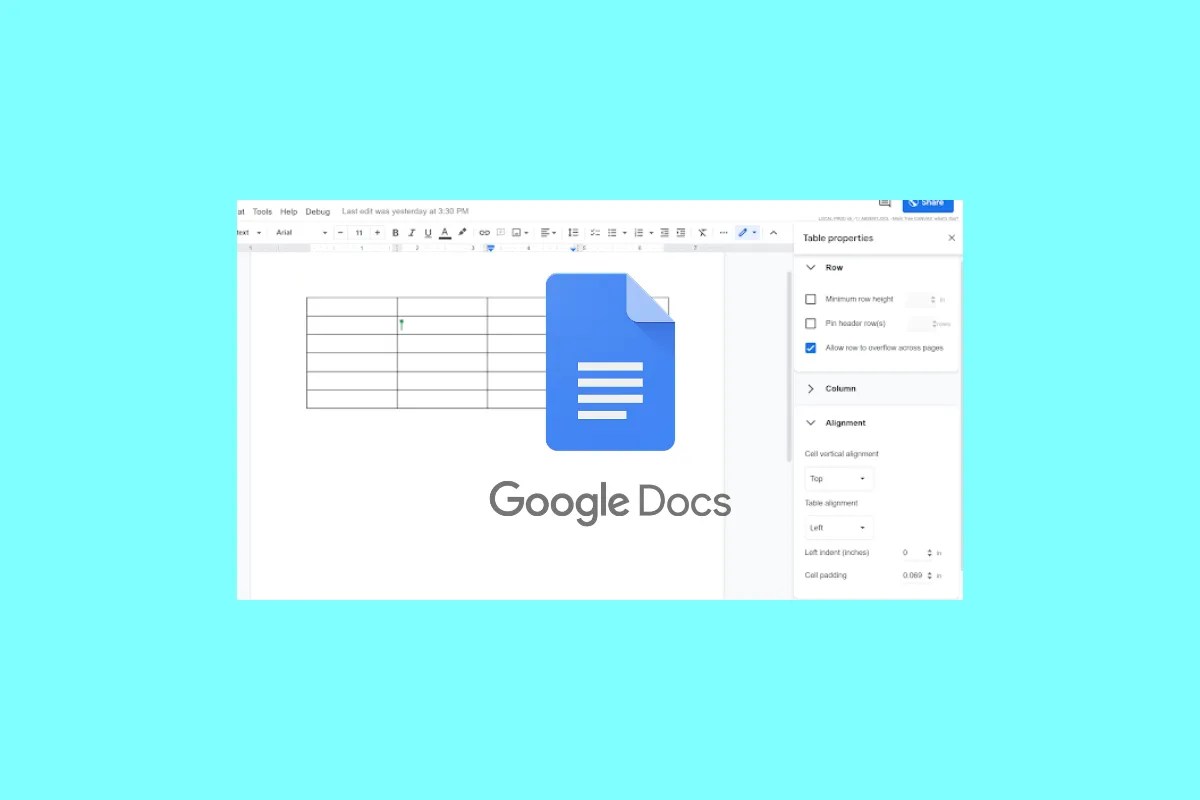 Google Docs gets new customization options for Tables