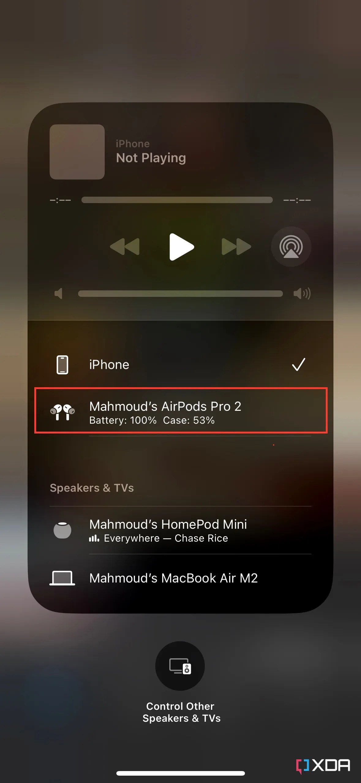 How to enable or disable the AirPods automatic device switching feature using an iPhone or iPad